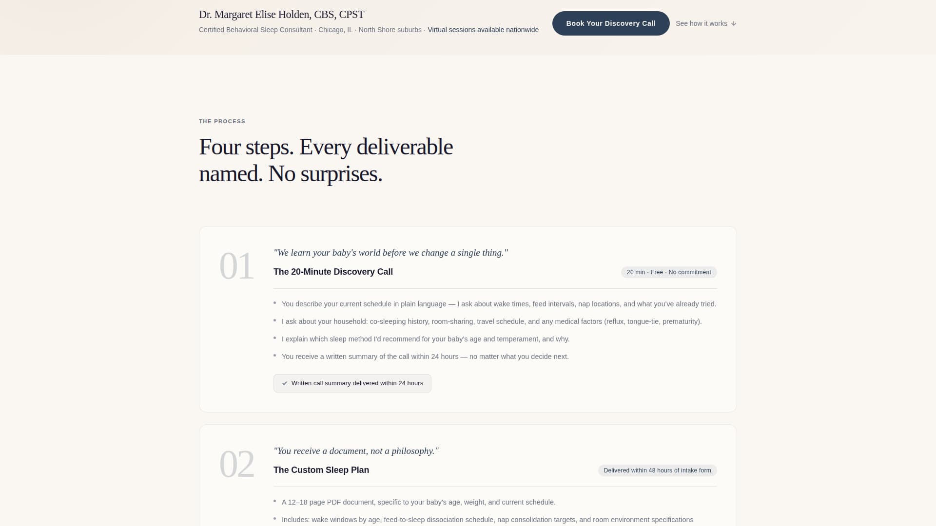 Sleep Consultant (Baby) Booking Website Template