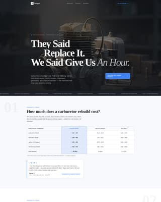 Small Engine Repair Business FAQ Website Template