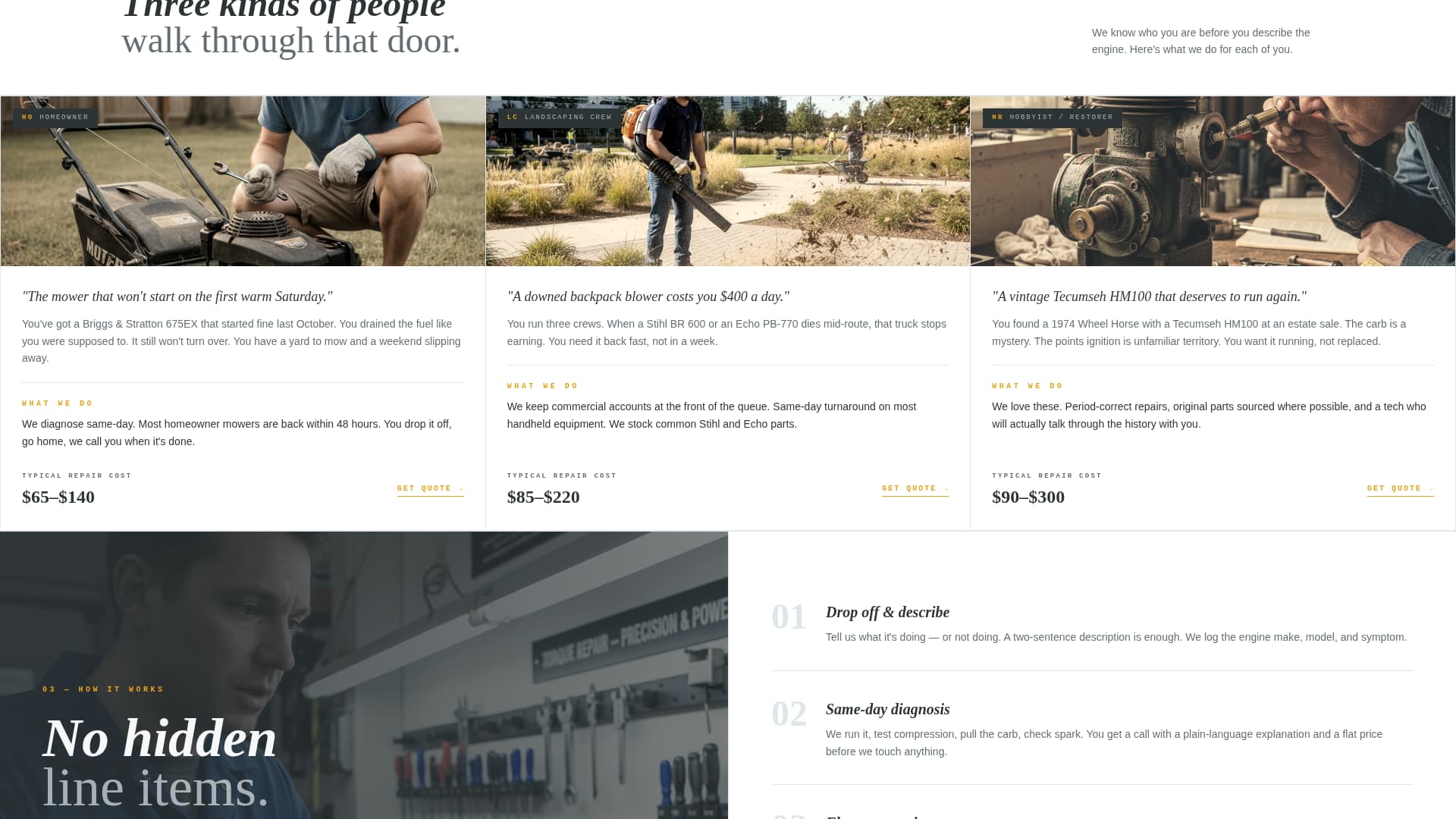 Torque - Trusted Smallenginerepair Landing Page Template