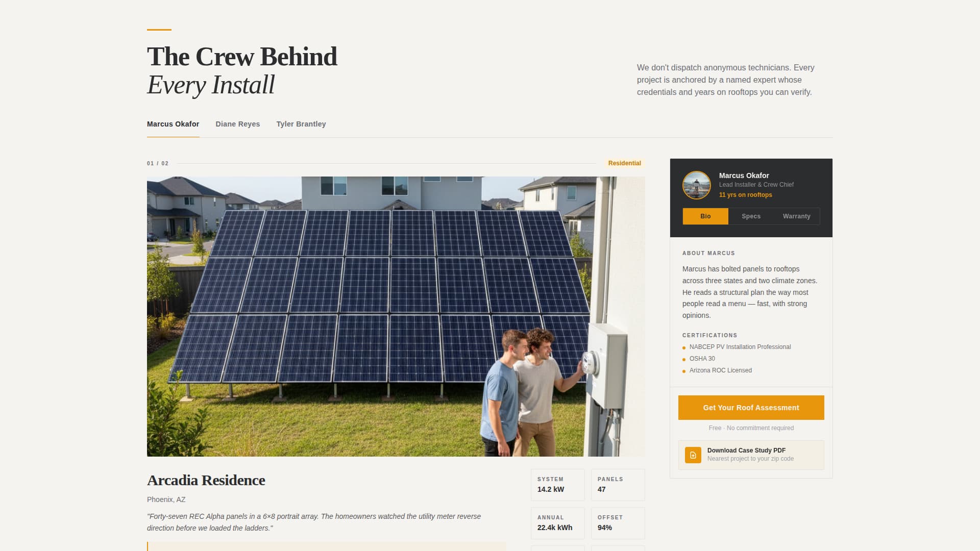 Array - Editorial Solar Landing Page Template