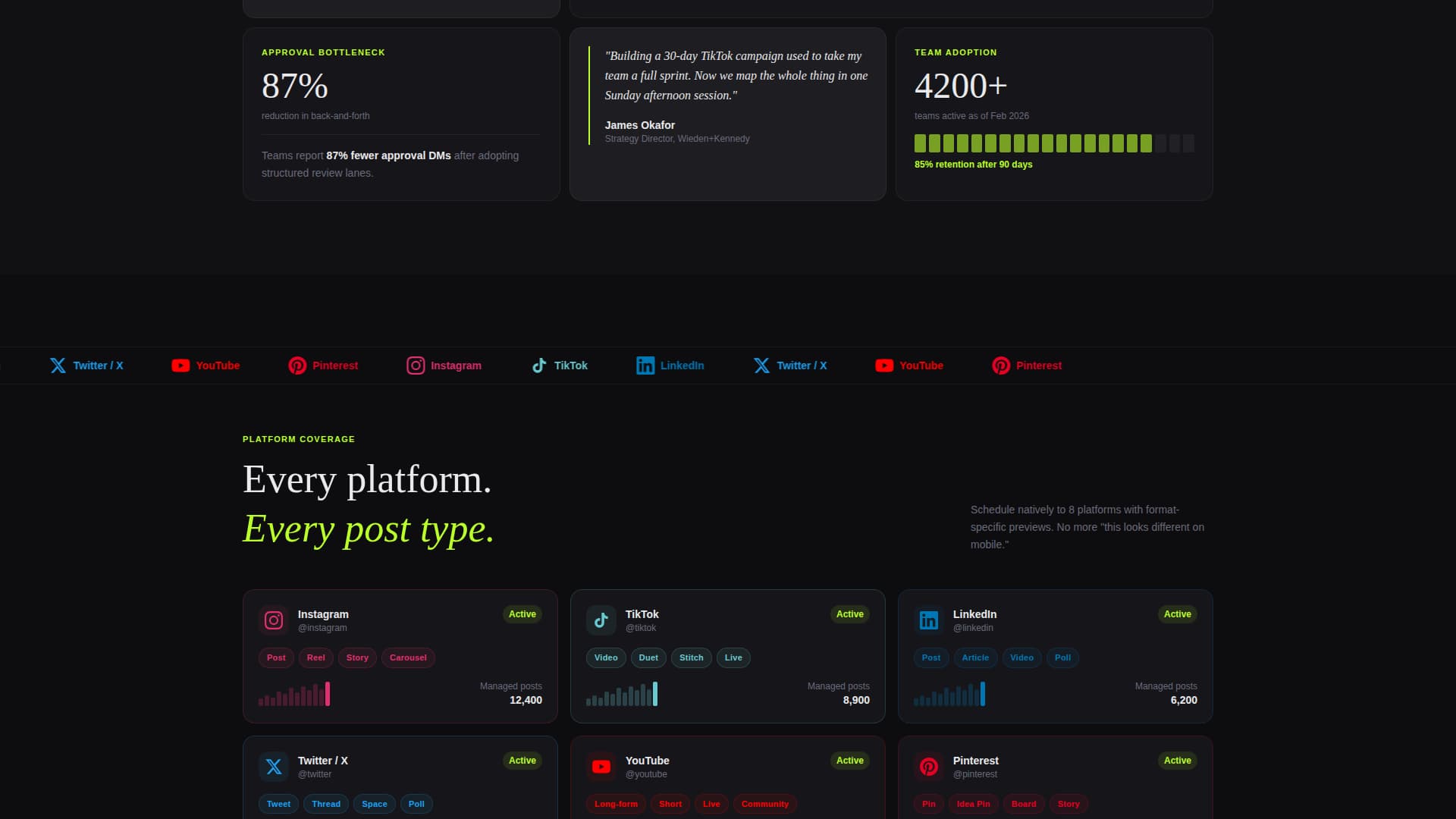 Cadence - Dynamic Content Calendar Landing Page Template