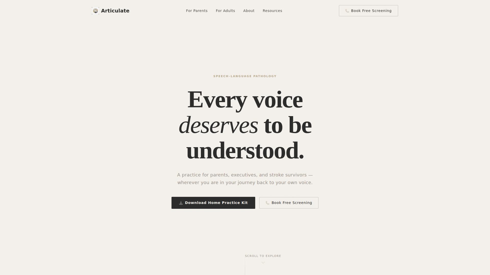 Speech Therapist FAQ Website Template