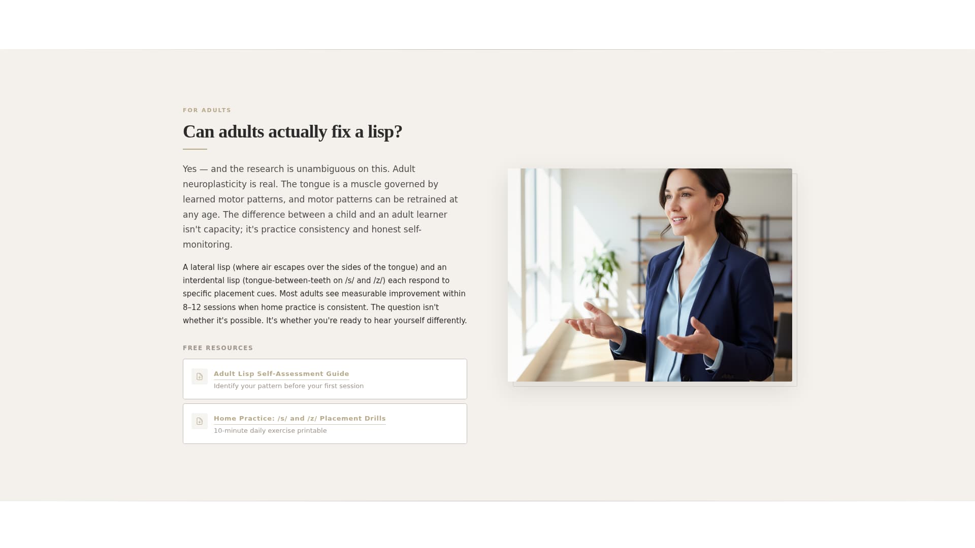 Speech Therapist FAQ Website Template