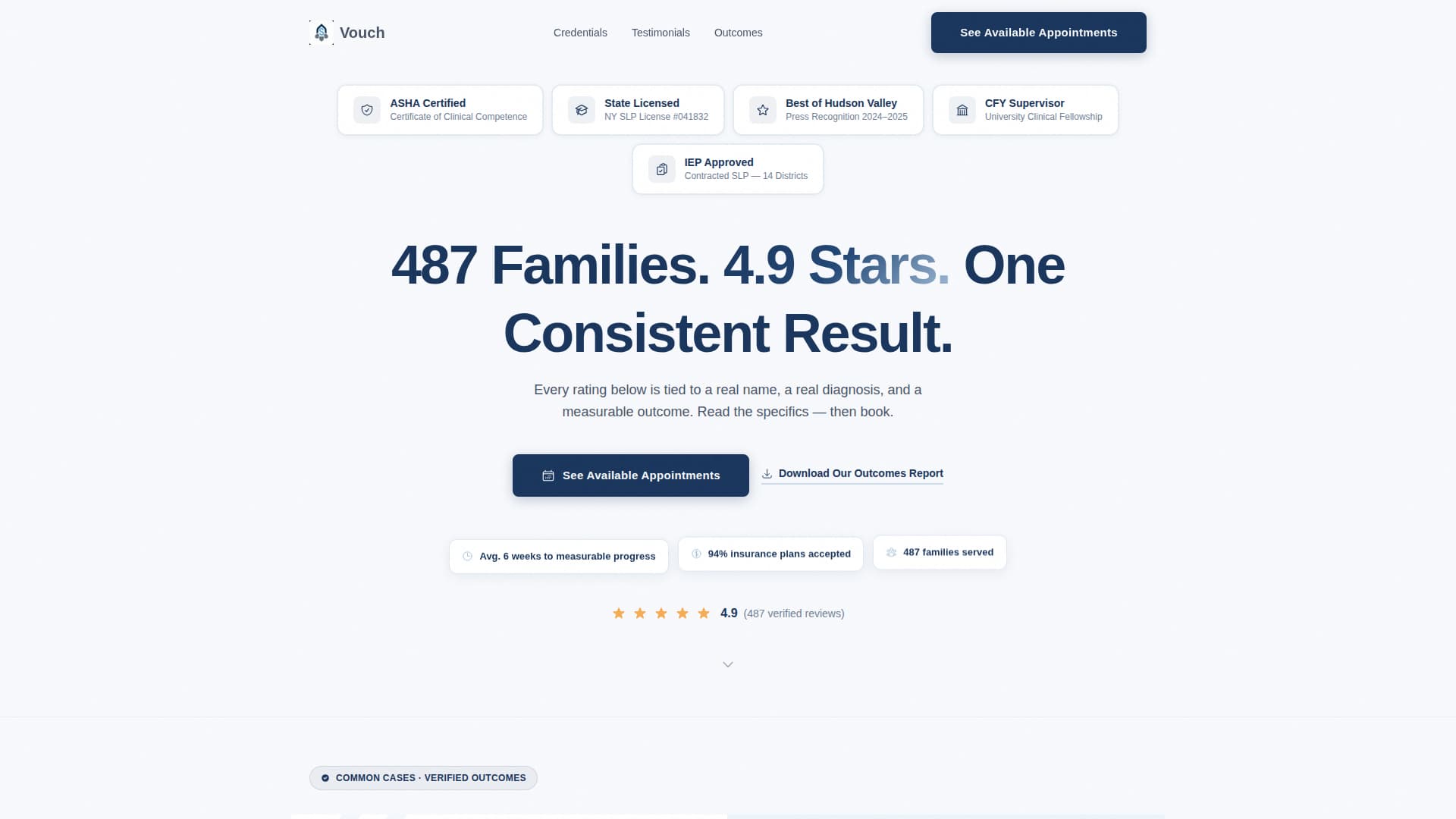 Vouch - Trusted Speechtherapist Landing Page Template