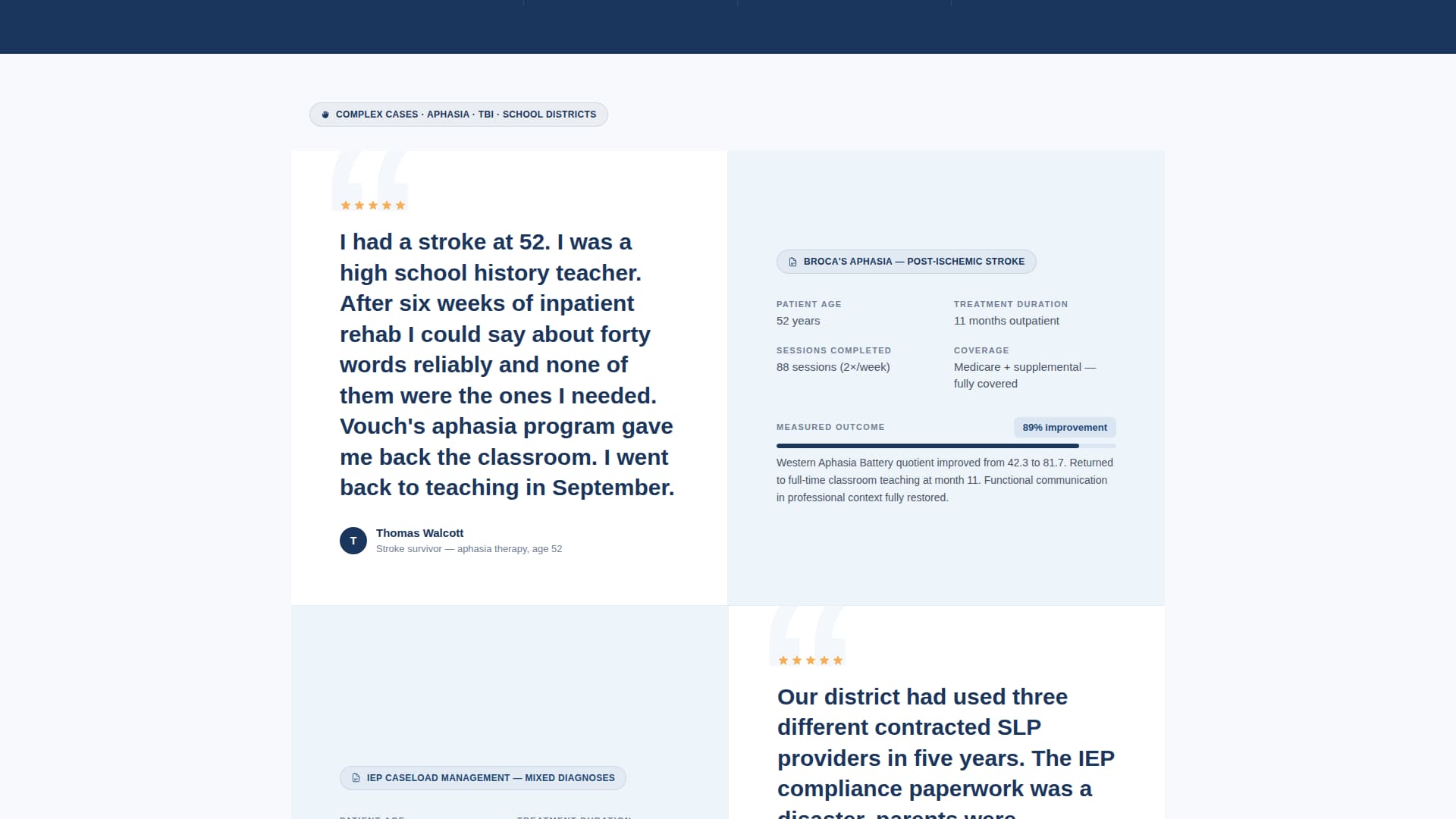 Vouch - Trusted Speechtherapist Landing Page Template