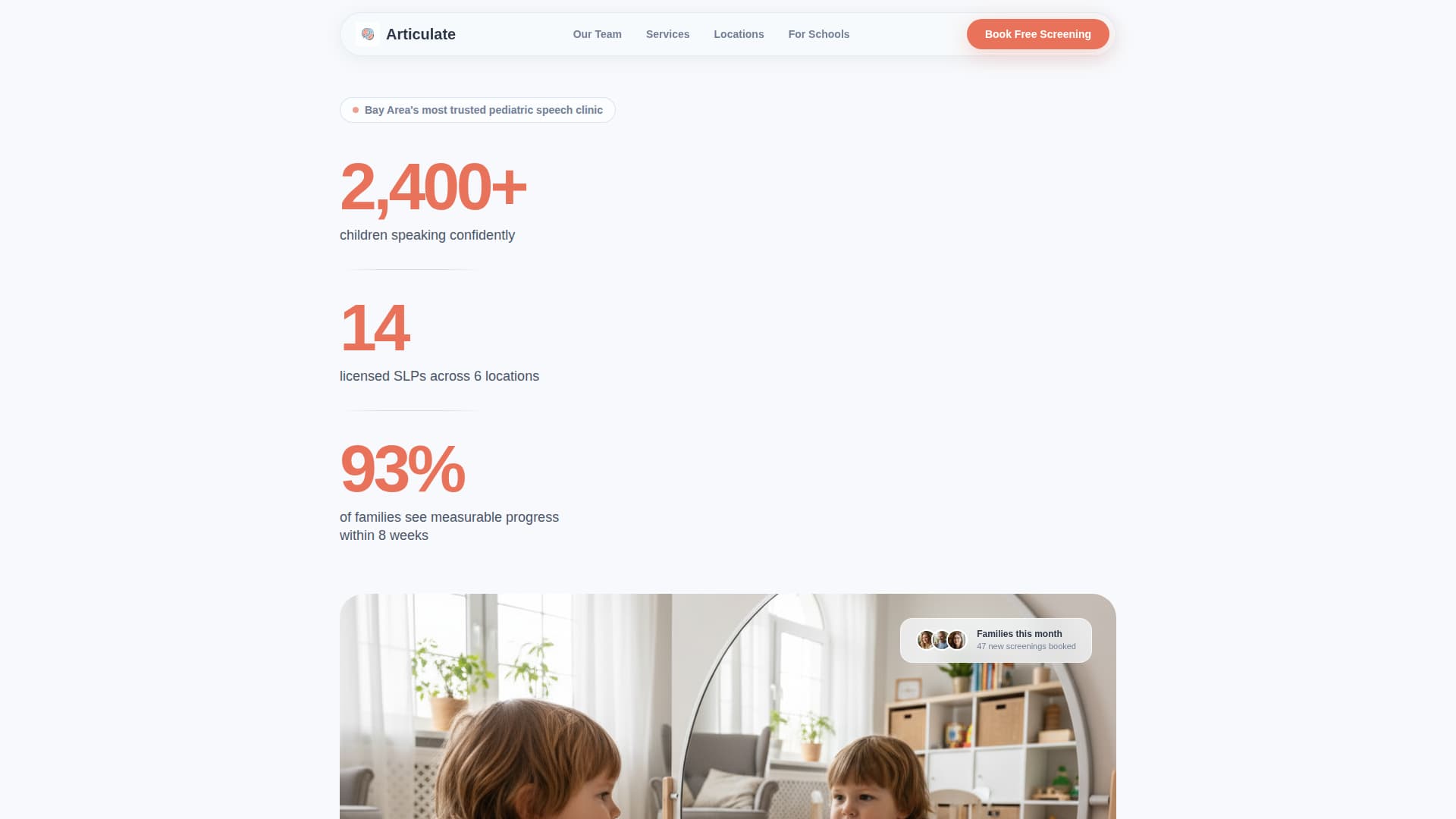 Articulate - Trusted Speechtherapy Landing Page Template