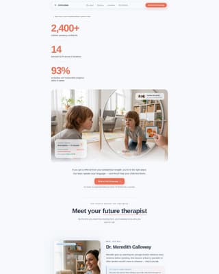 Articulate - Trusted Speechtherapy Landing Page Template