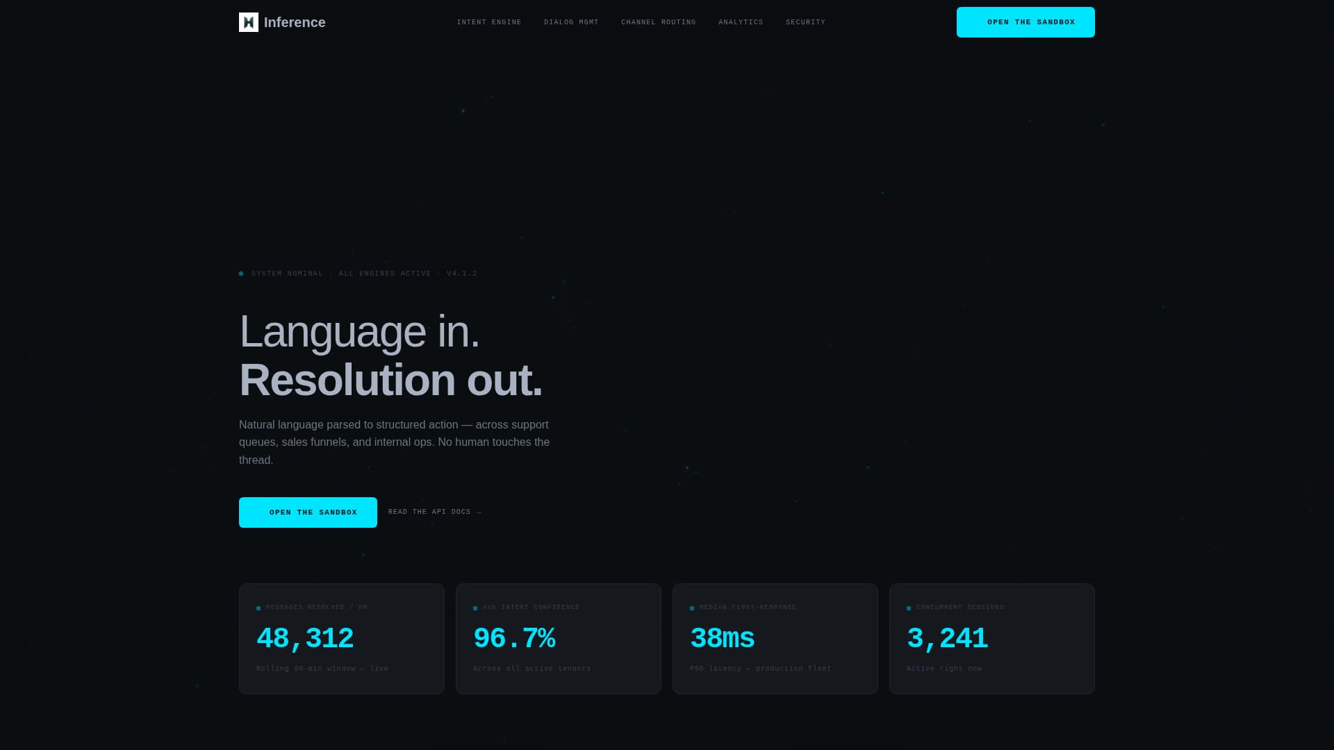 Inference - Precision Conversational Landing Page Template