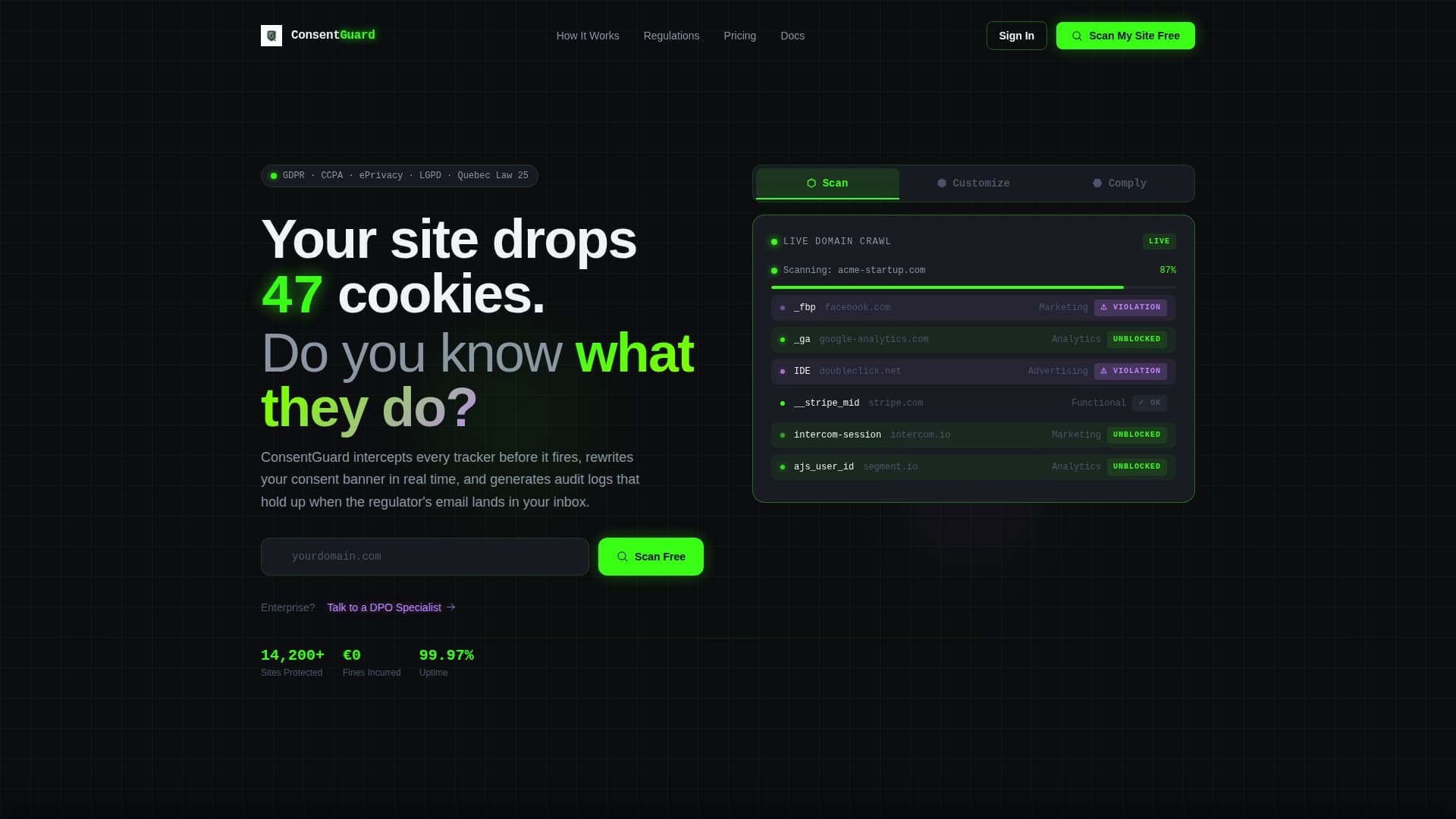 Consentguard - Powerful Compliance Landing Page Template