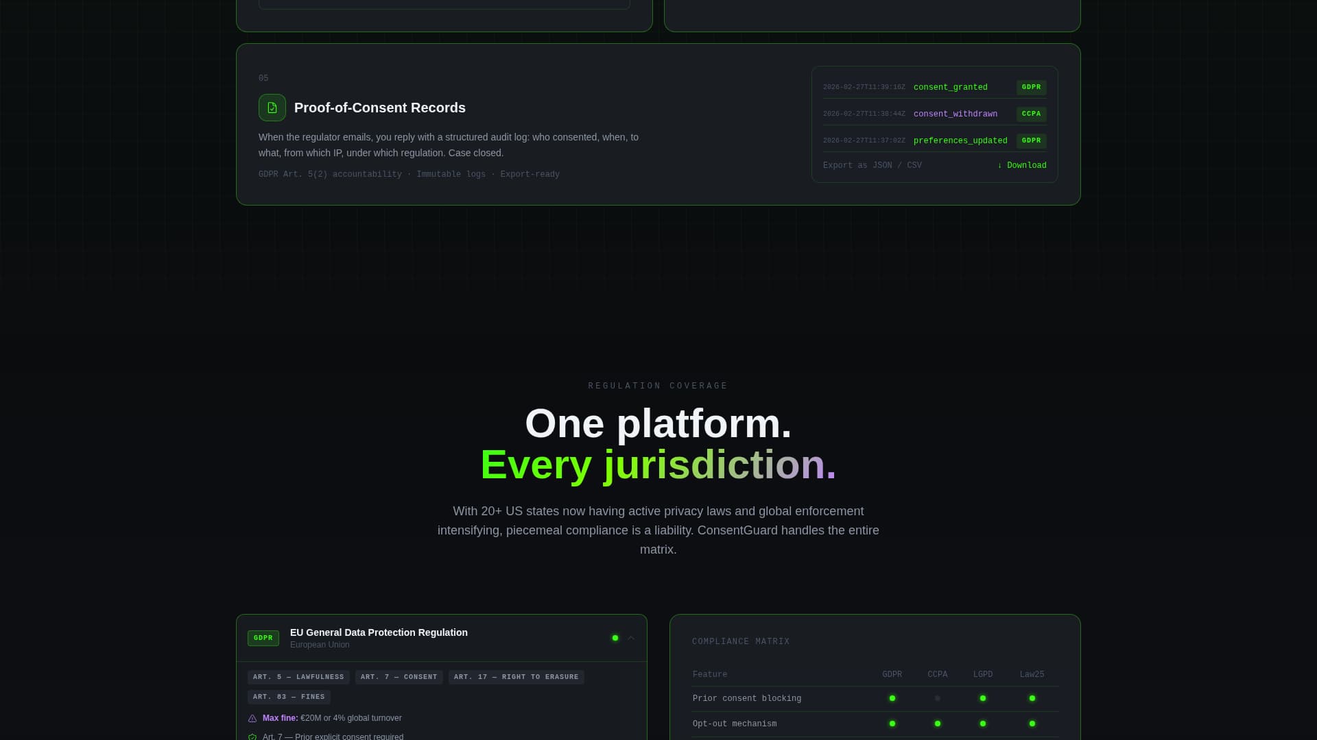 Consentguard - Powerful Compliance Landing Page Template