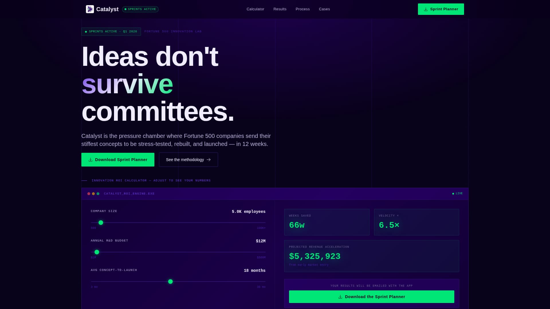 Catalyst - High-Velocity Innovation Landing Page Template