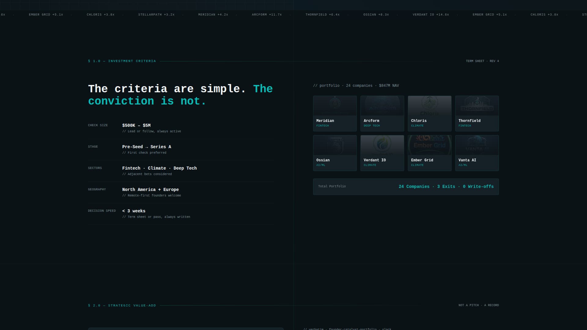 Catalyst - High-Velocity Venture Landing Page Template