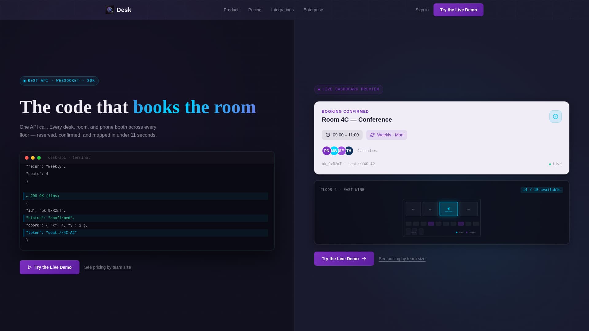 Desk - Seamless Coworking Landing Page Template
