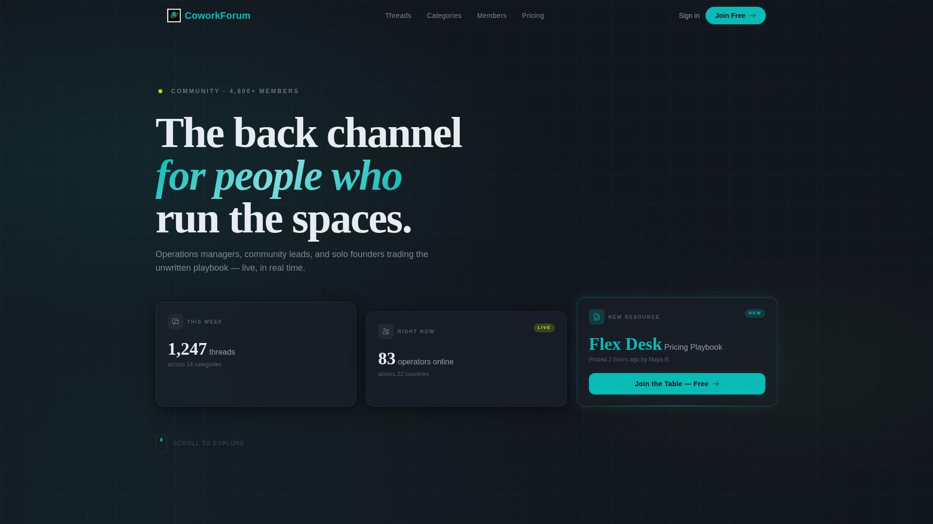 Coworkforum - Dynamic Community Landing Page Template