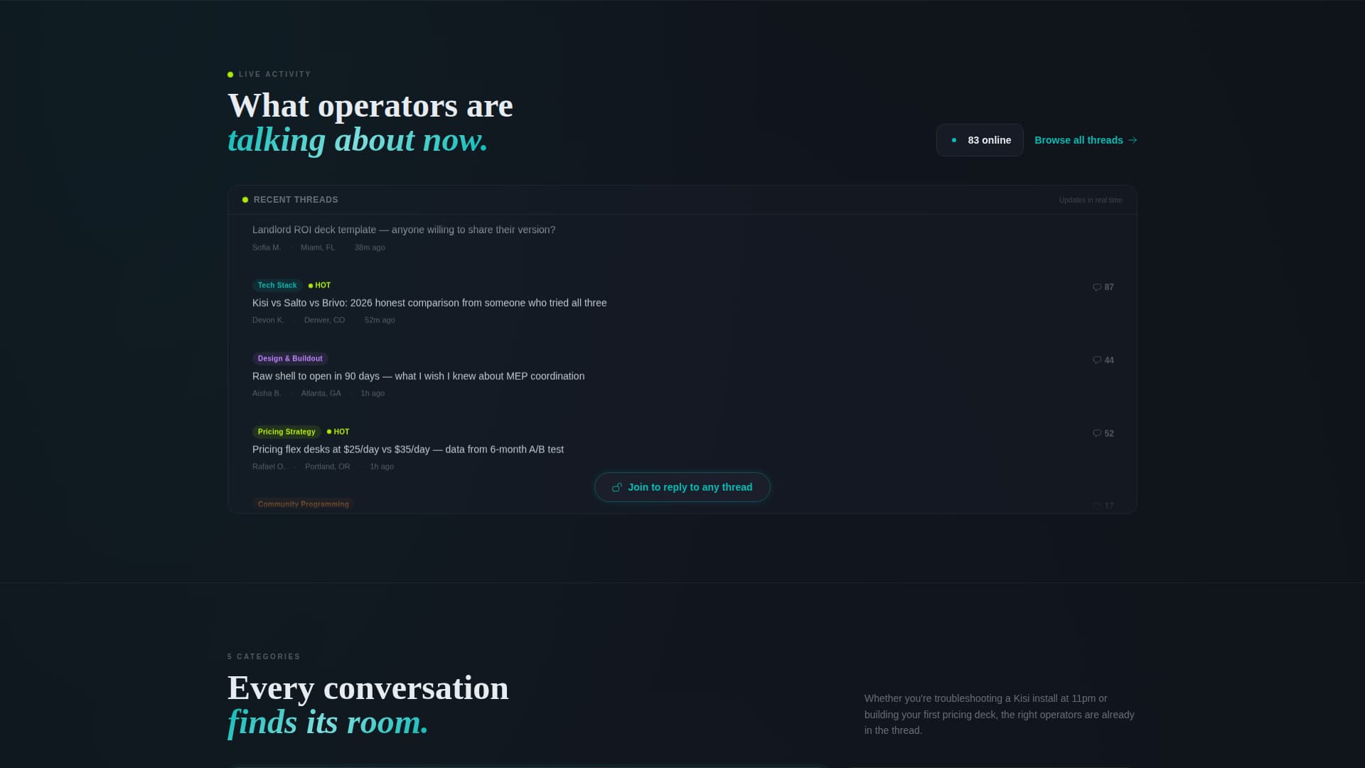 Coworkforum - Dynamic Community Landing Page Template