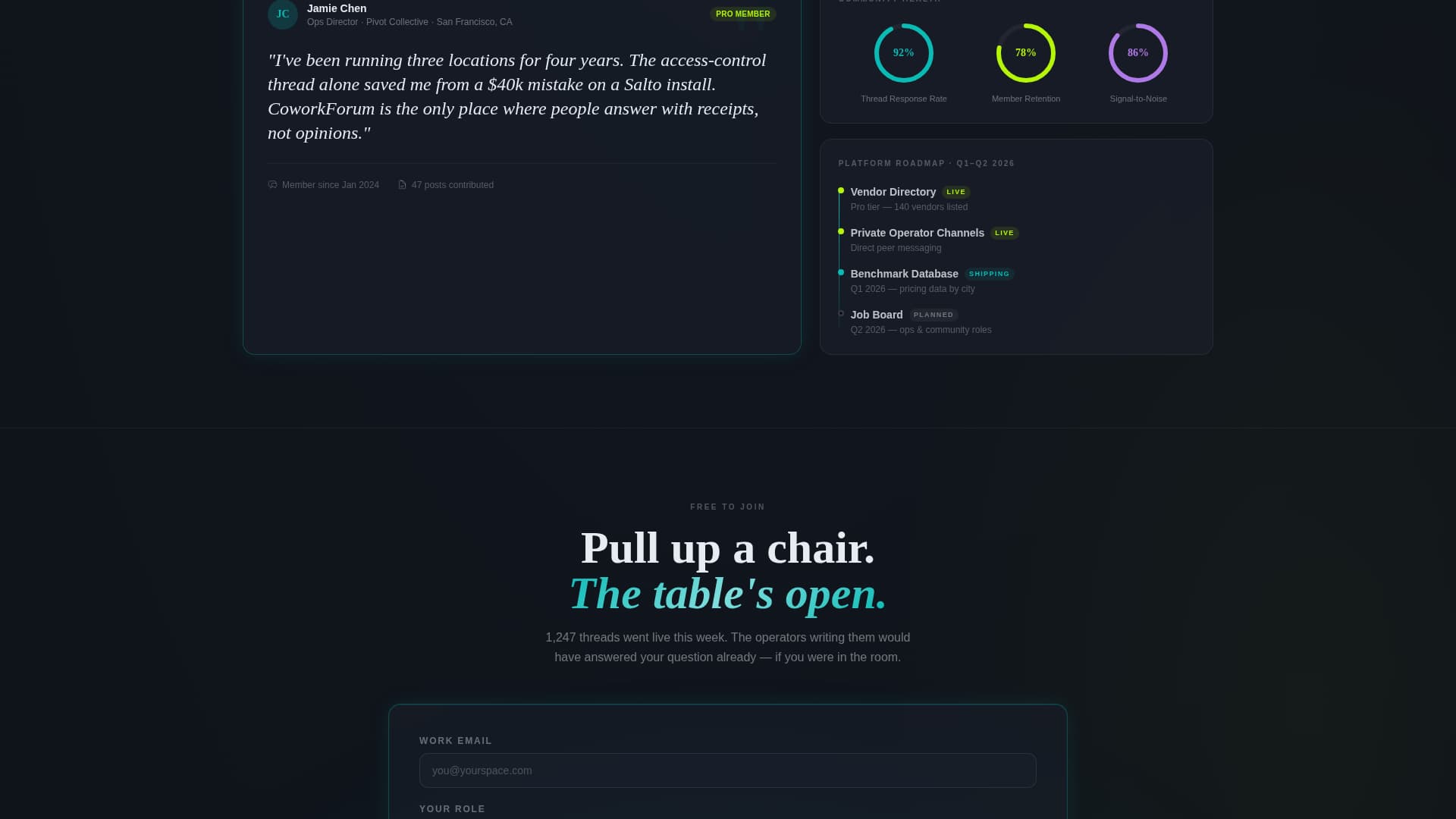 Coworkforum - Dynamic Community Landing Page Template