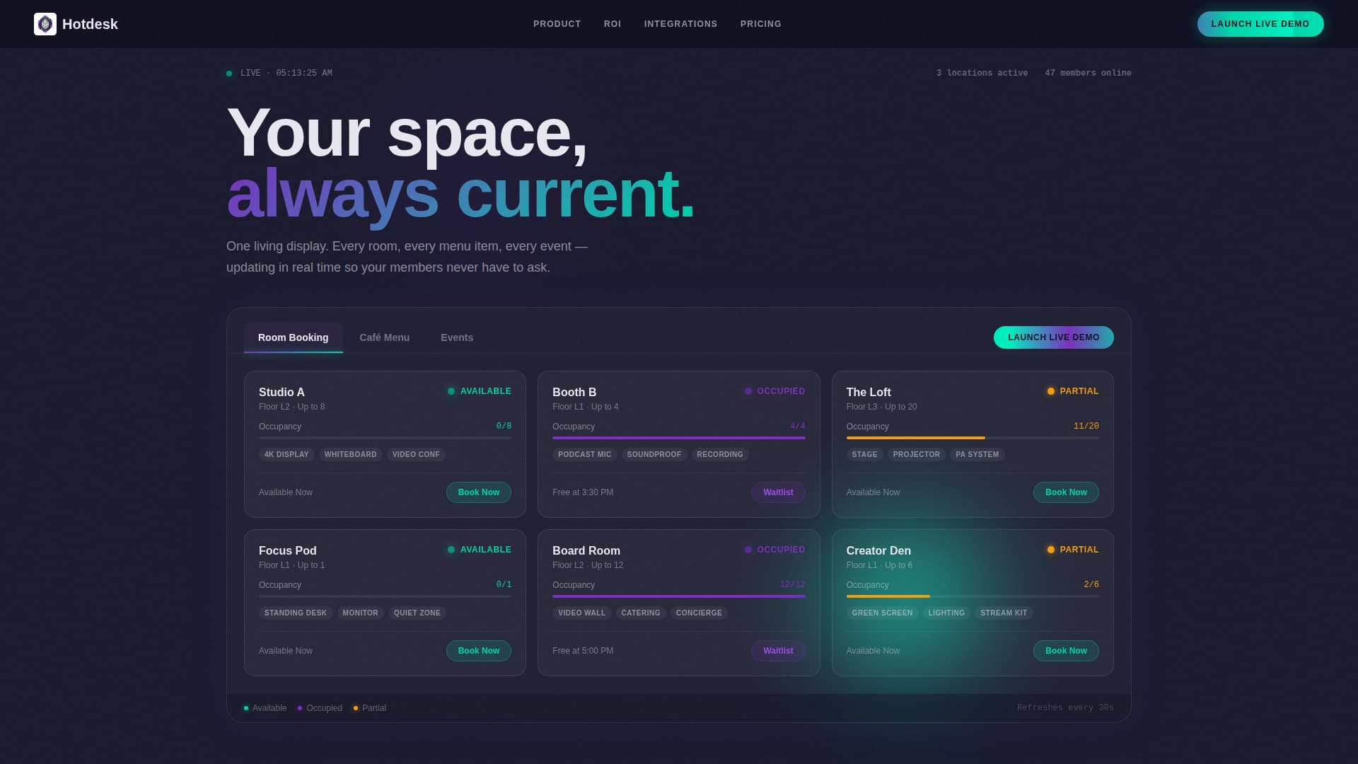 Hotdesk - Dynamic Coworking Landing Page Template