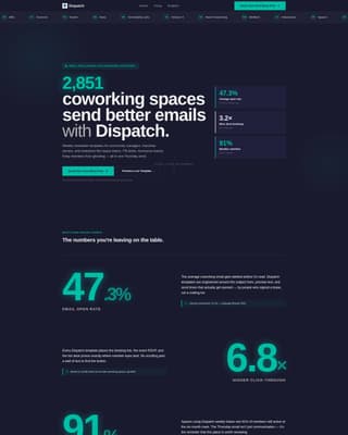 Dispatch - Bold Coworking Landing Page Template