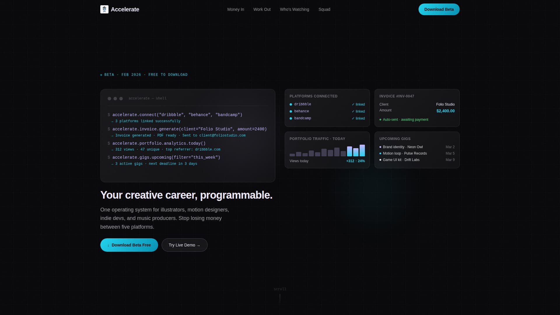 Accelerate - Powerful Creative Landing Page Template