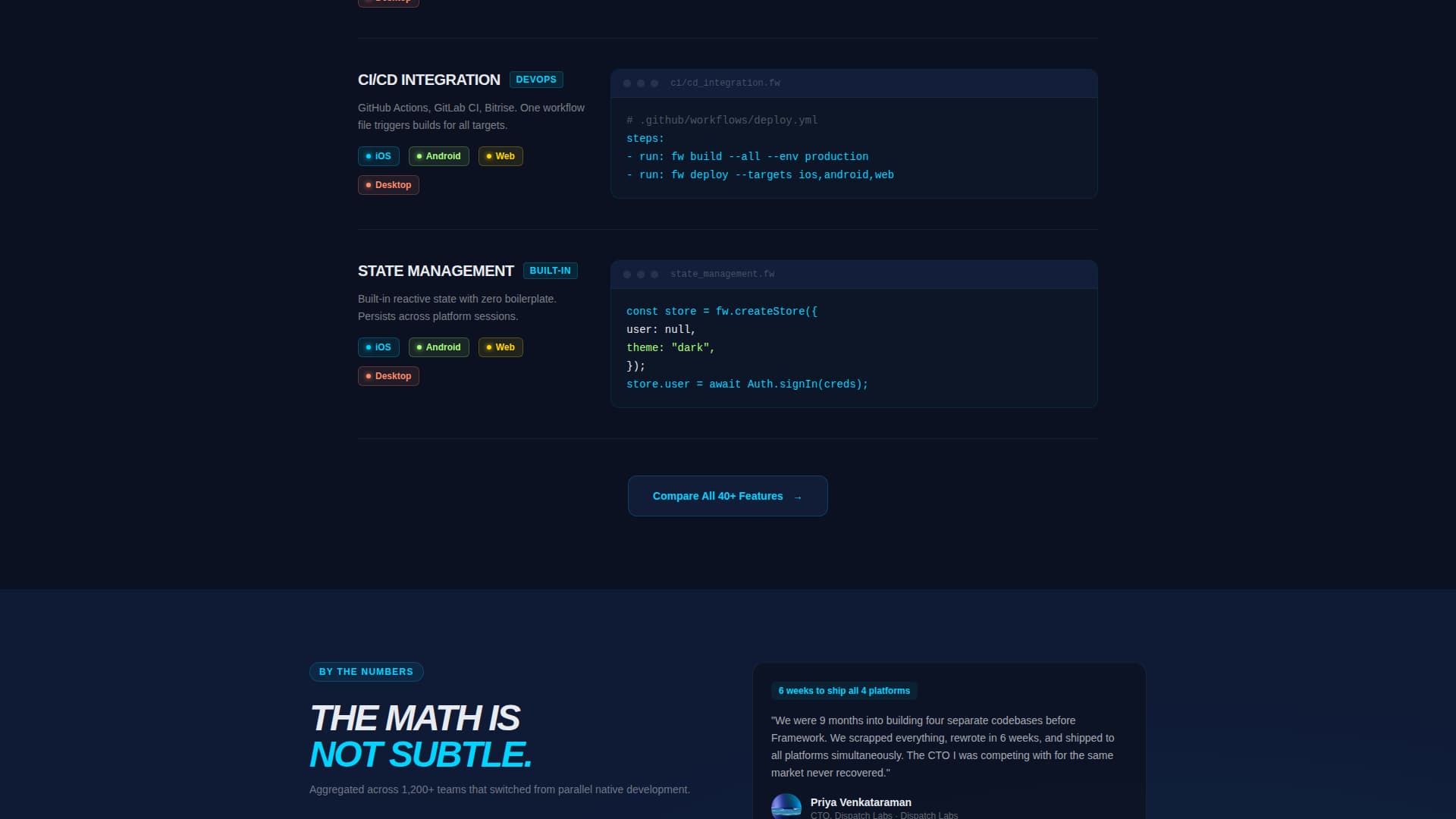Framework - Powerful Cross-Platform Landing Page Template