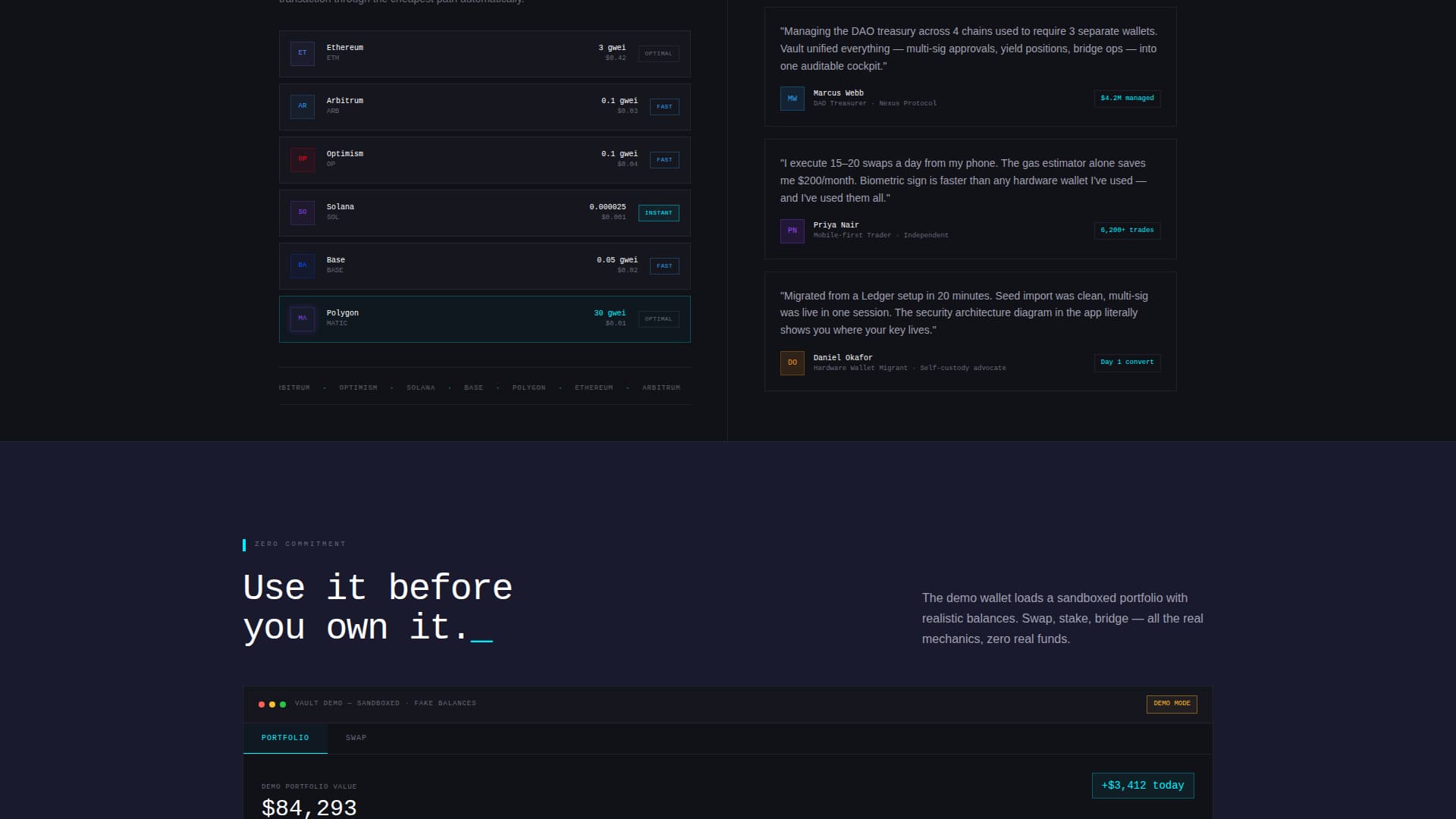 Vault - Secure Crypto Landing Page Template