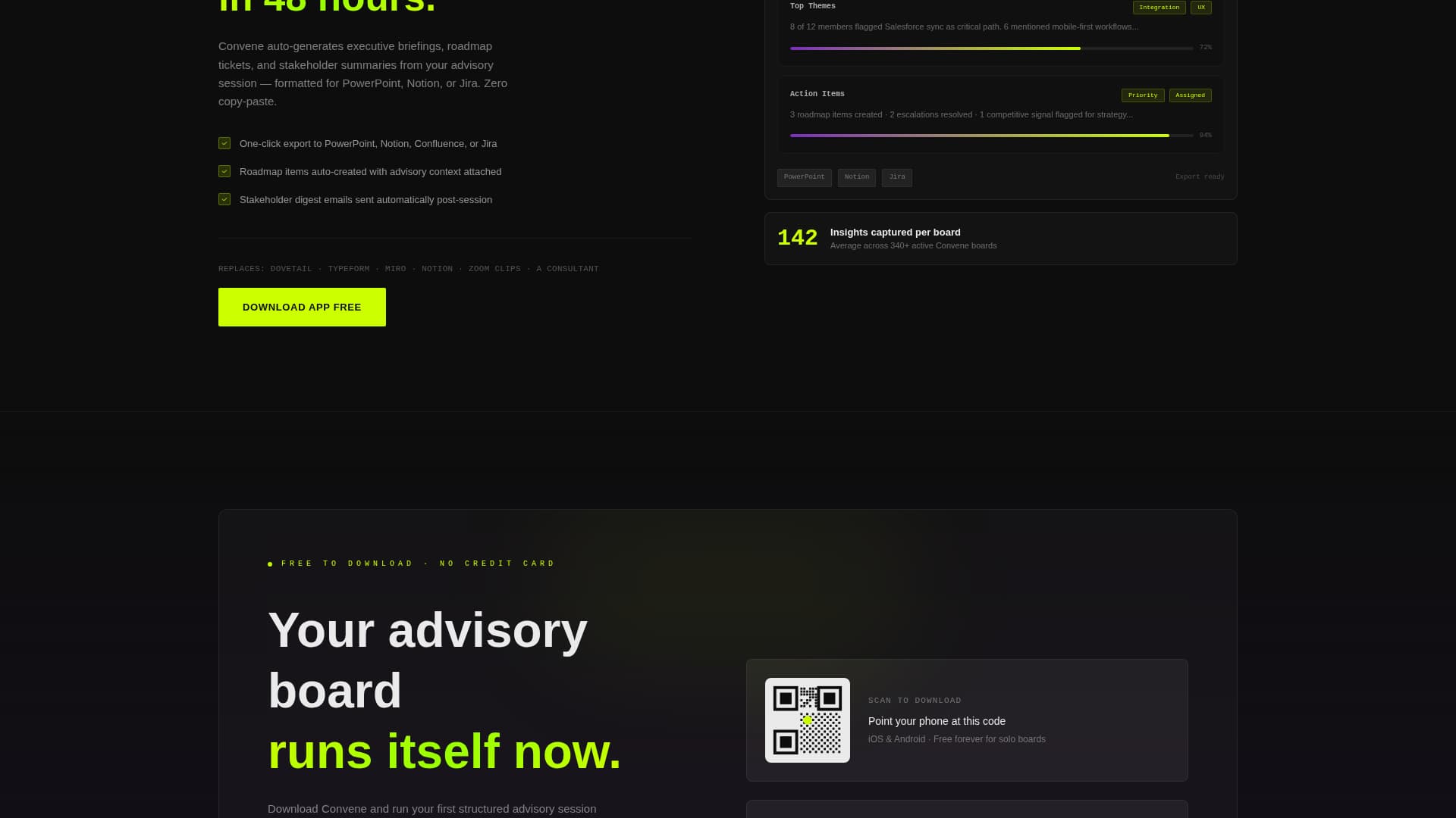Convene - Intelligent Advisory Landing Page Template