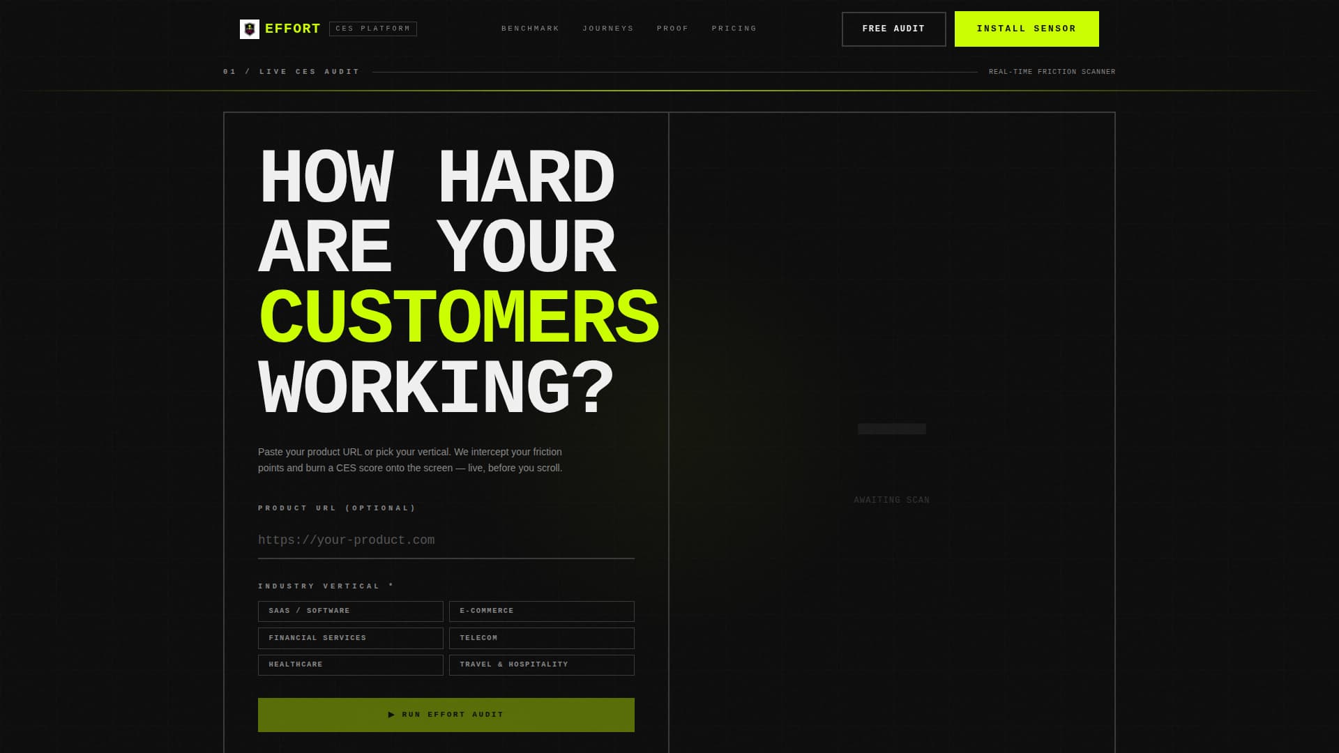 Effort - Brutalist CES Landing Page Template