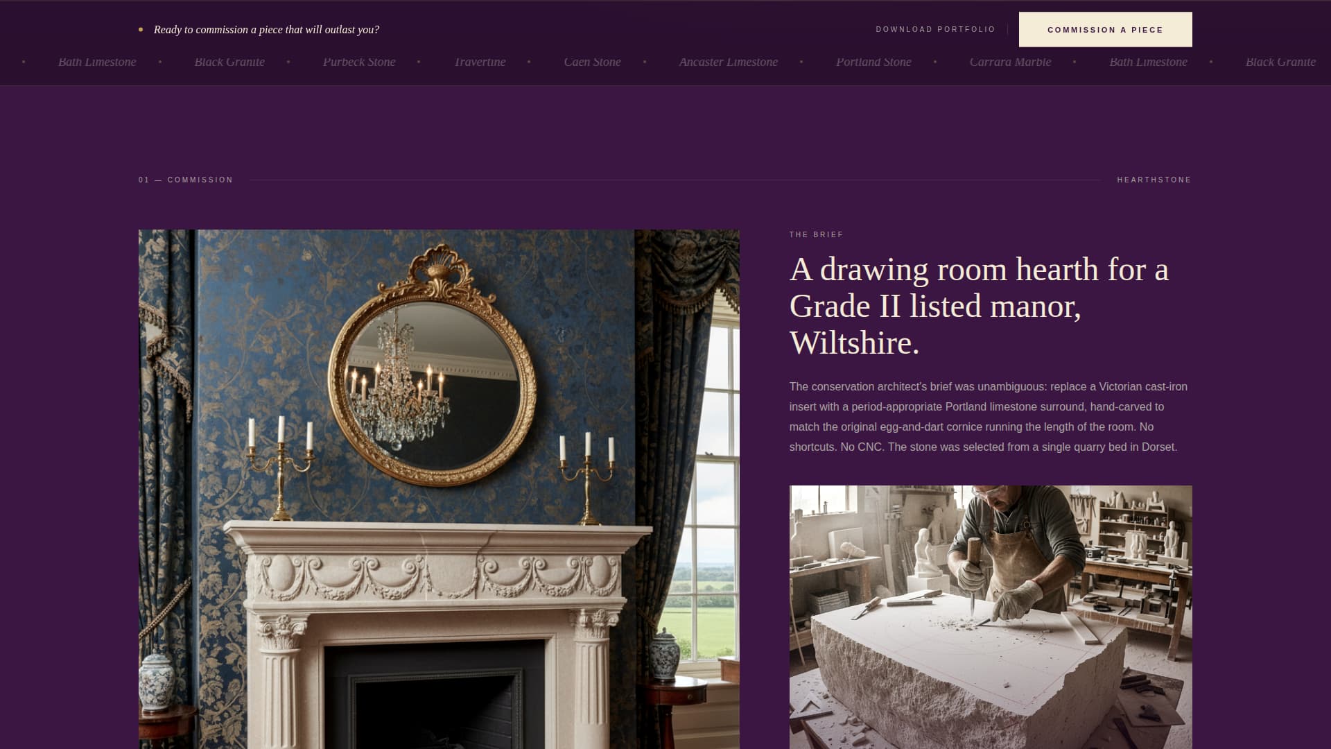 Chisel - Bespoke Stonemason Landing Page Template