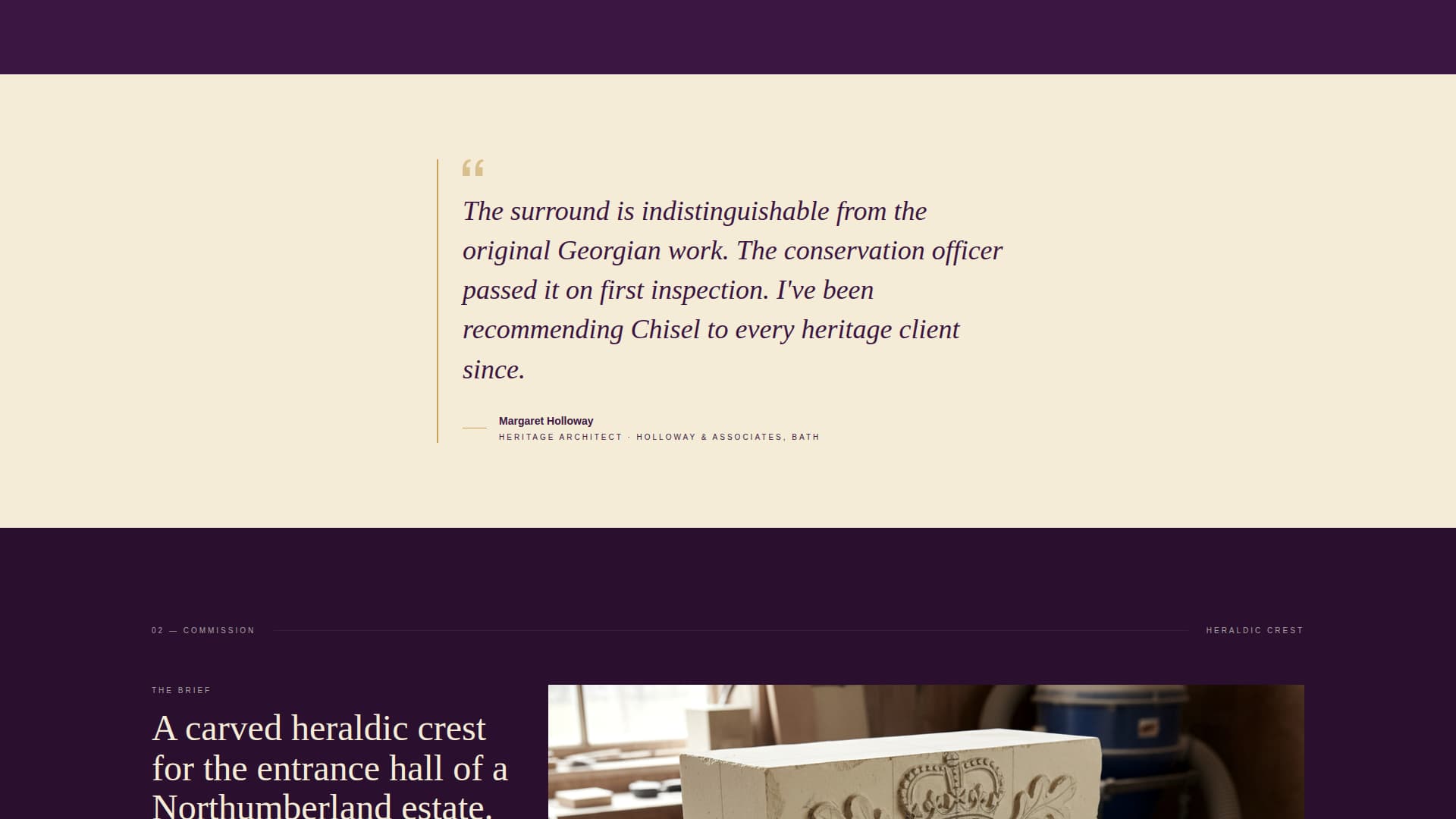 Chisel - Bespoke Stonemason Landing Page Template