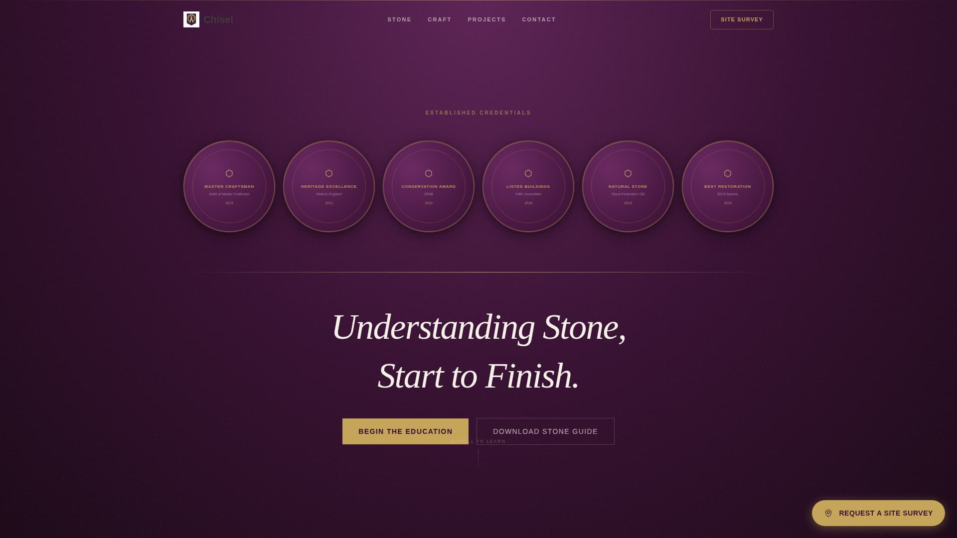 Chisel - Authoritative Stonemason Landing Page Template