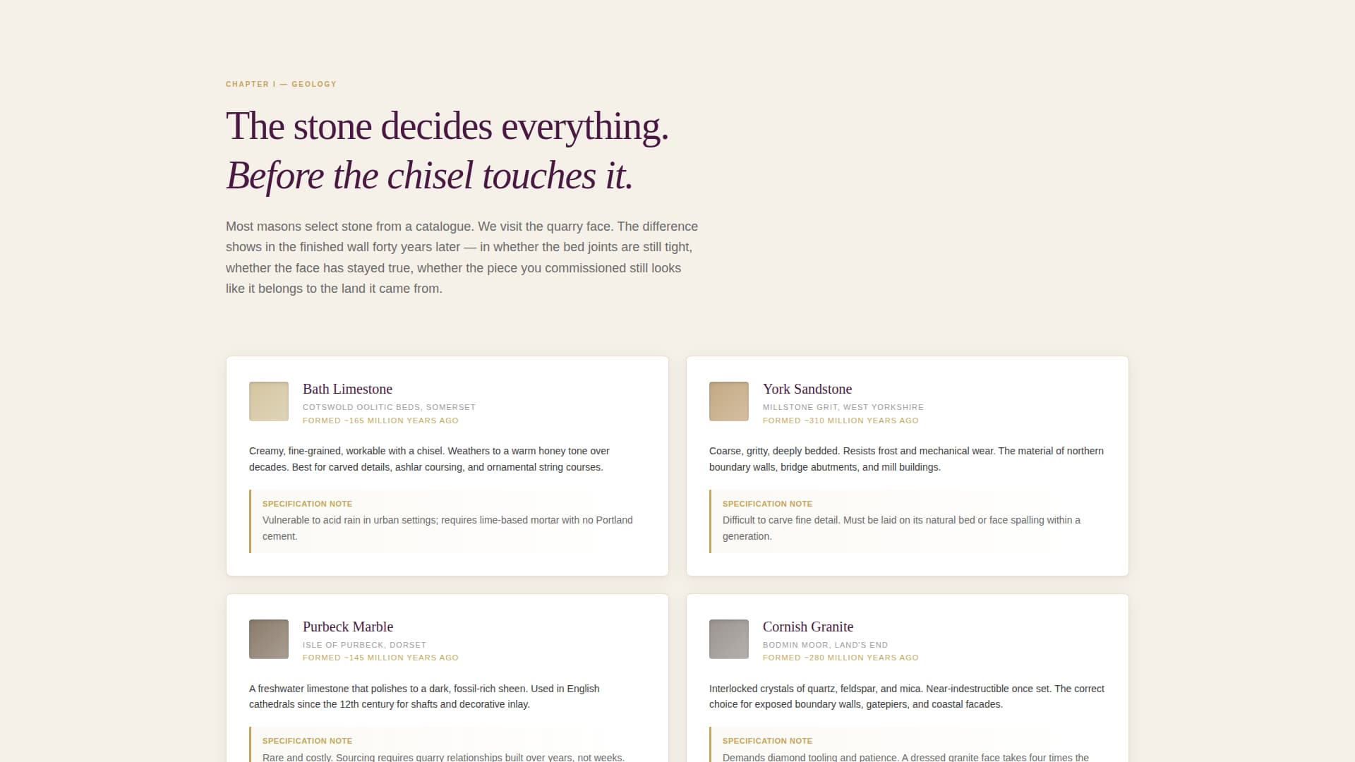 Chisel - Authoritative Stonemason Landing Page Template