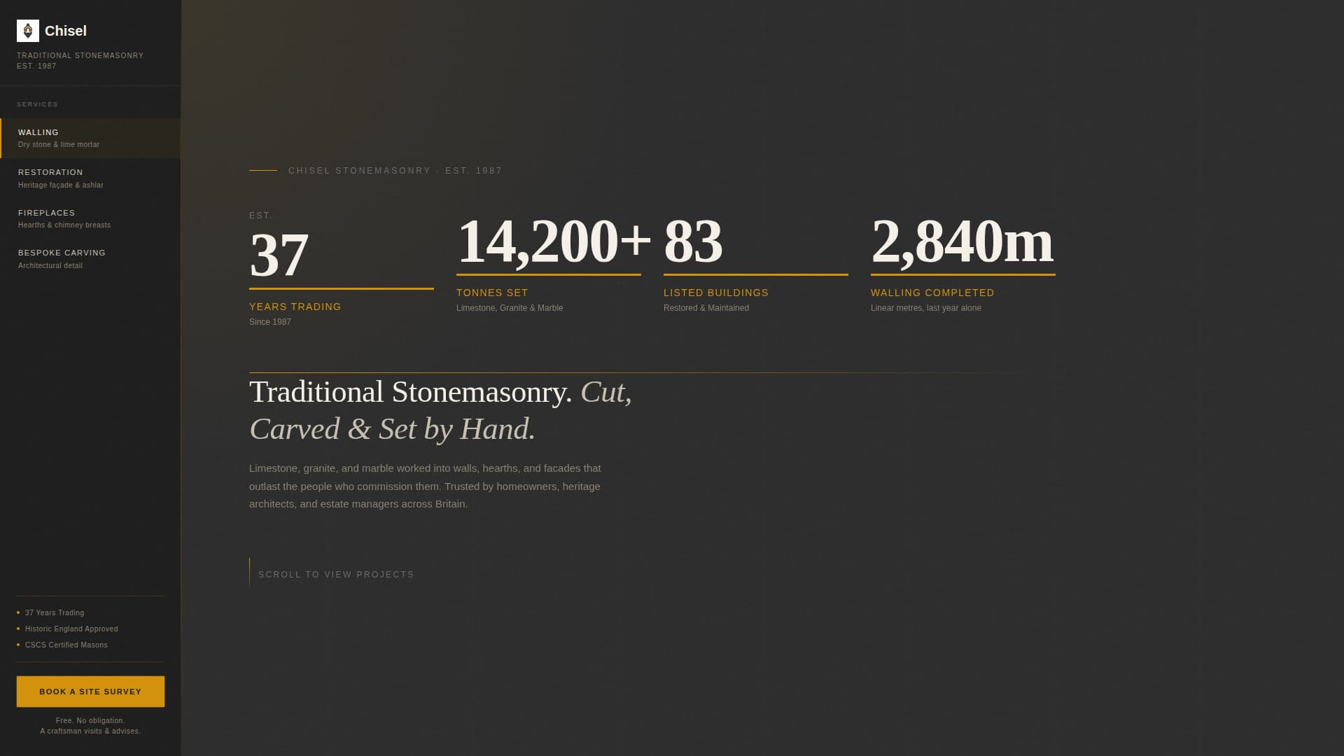Stonemason Business Booking Website Template