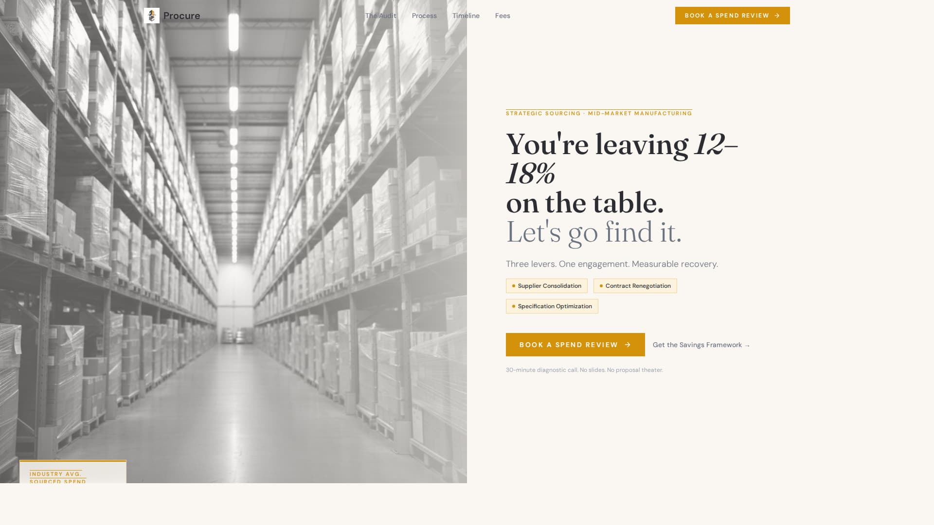 Procure - Strategic Sourcing Landing Page Template