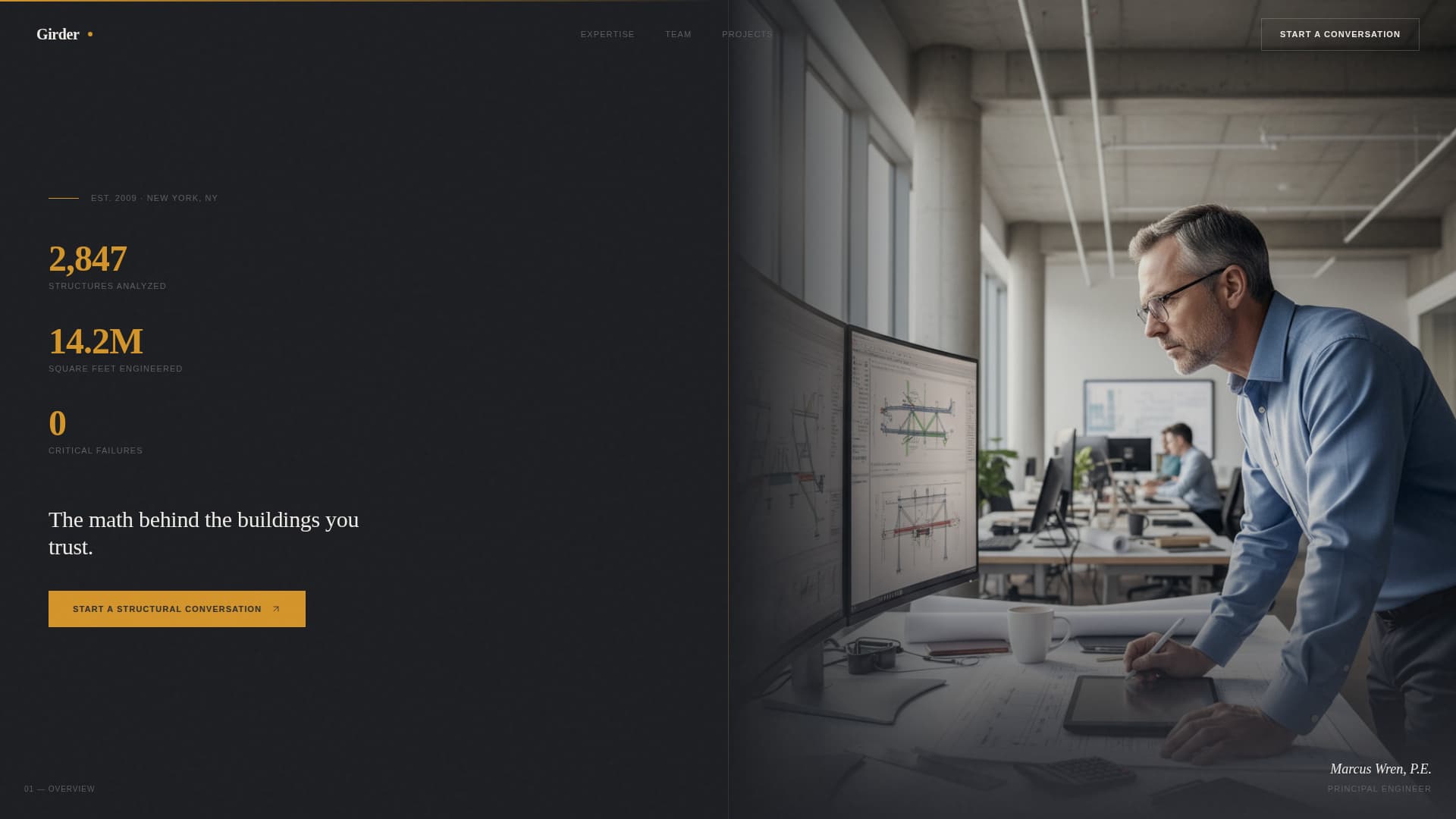 Girder - Authoritative Structuralengineering Landing Page Template