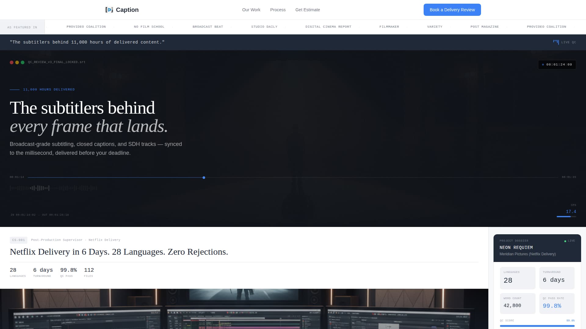 Caption - Precise Subtitling Landing Page Template