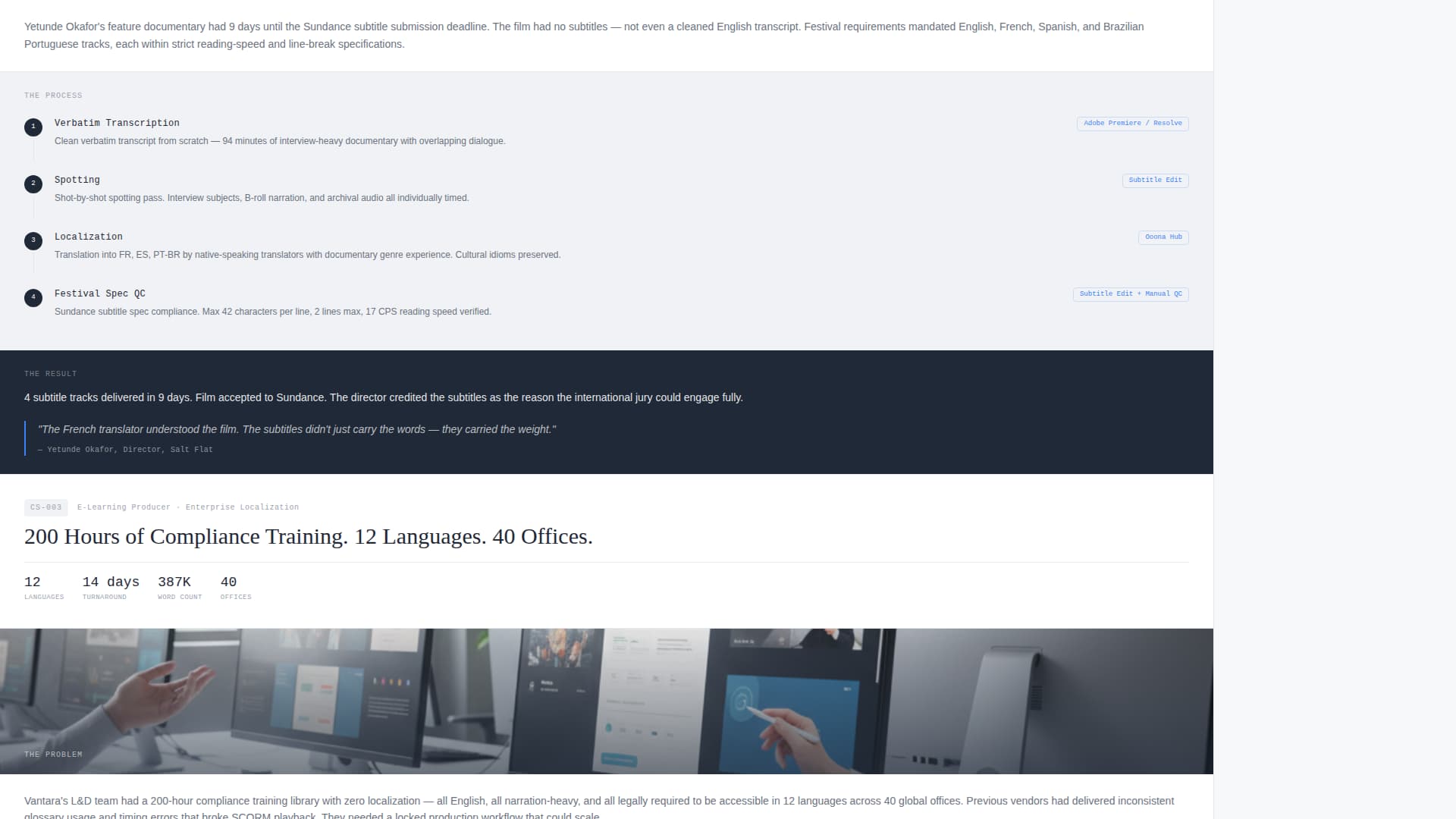 Caption - Precise Subtitling Landing Page Template