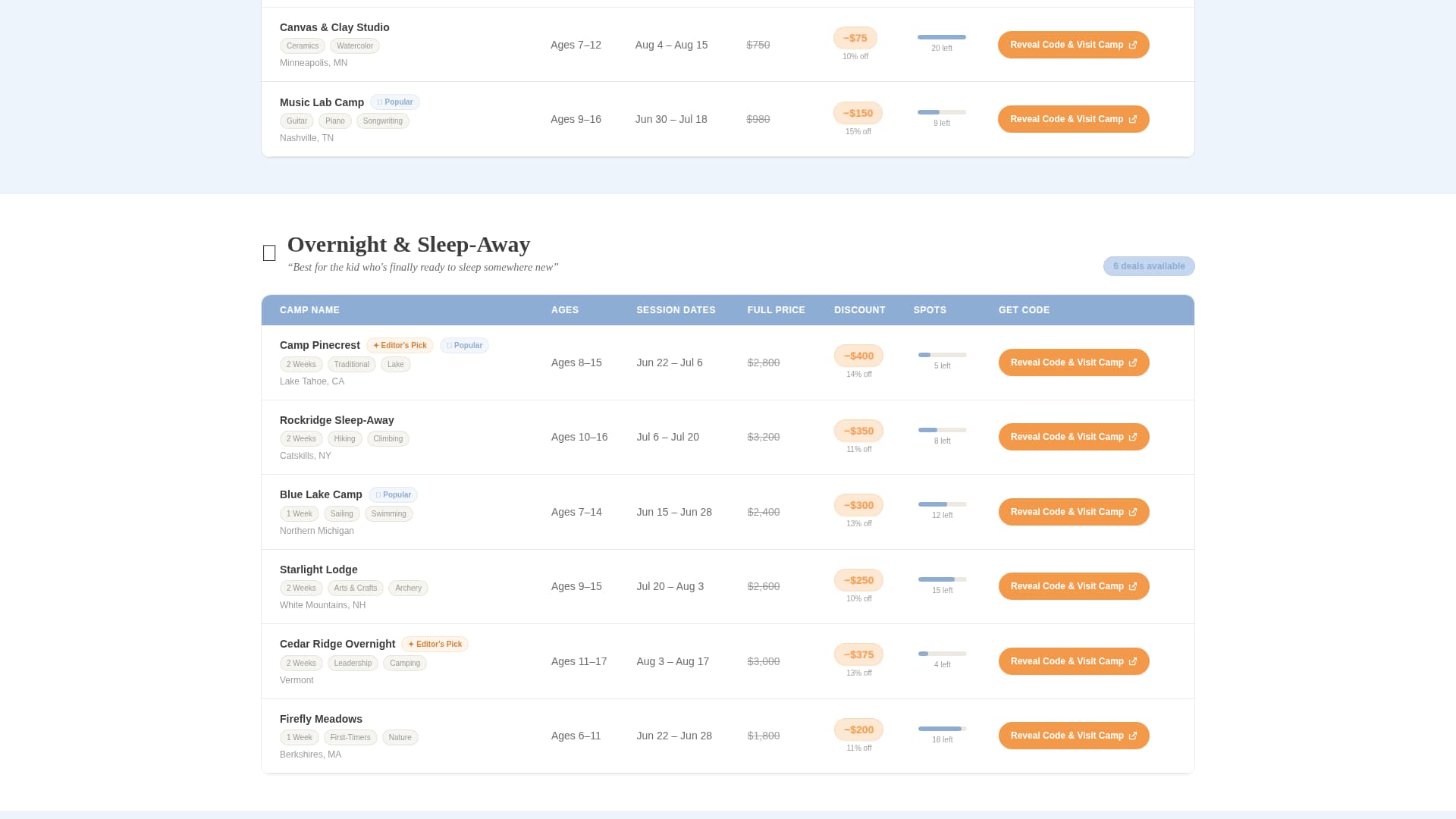 Bunk - Trusted Summercamp Landing Page Template