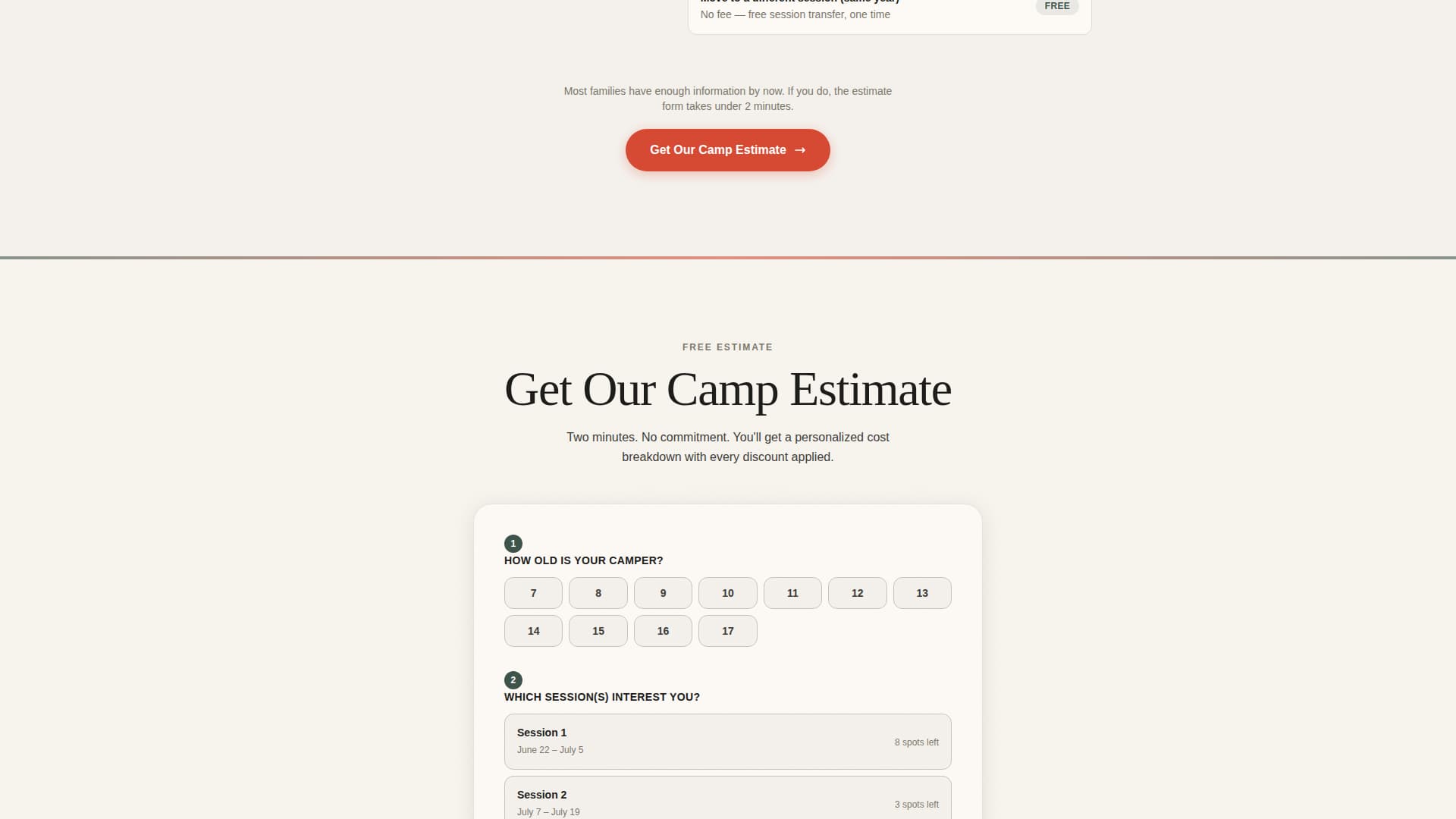 Campfire - Transparent Summercamp Landing Page Template