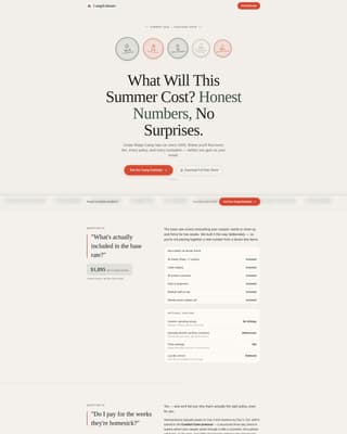Campfire - Transparent Summercamp Landing Page Template