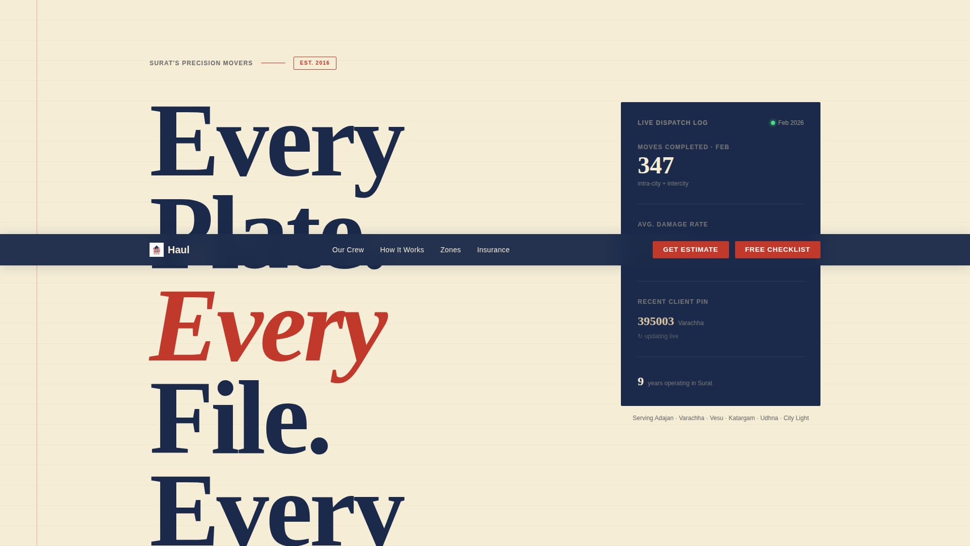 Haul - Reliable Moving Landing Page Template