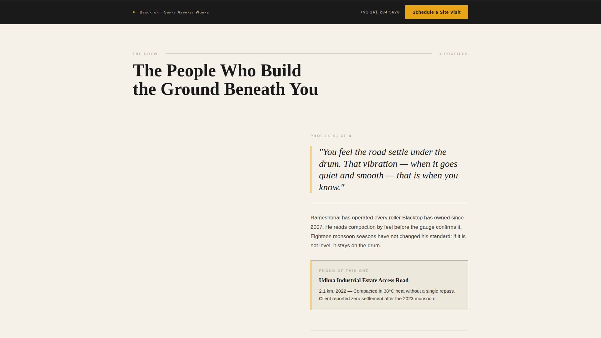 Blacktop - Editorial Asphalt Landing Page Template