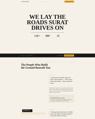 Blacktop - Editorial Asphalt Landing Page Template