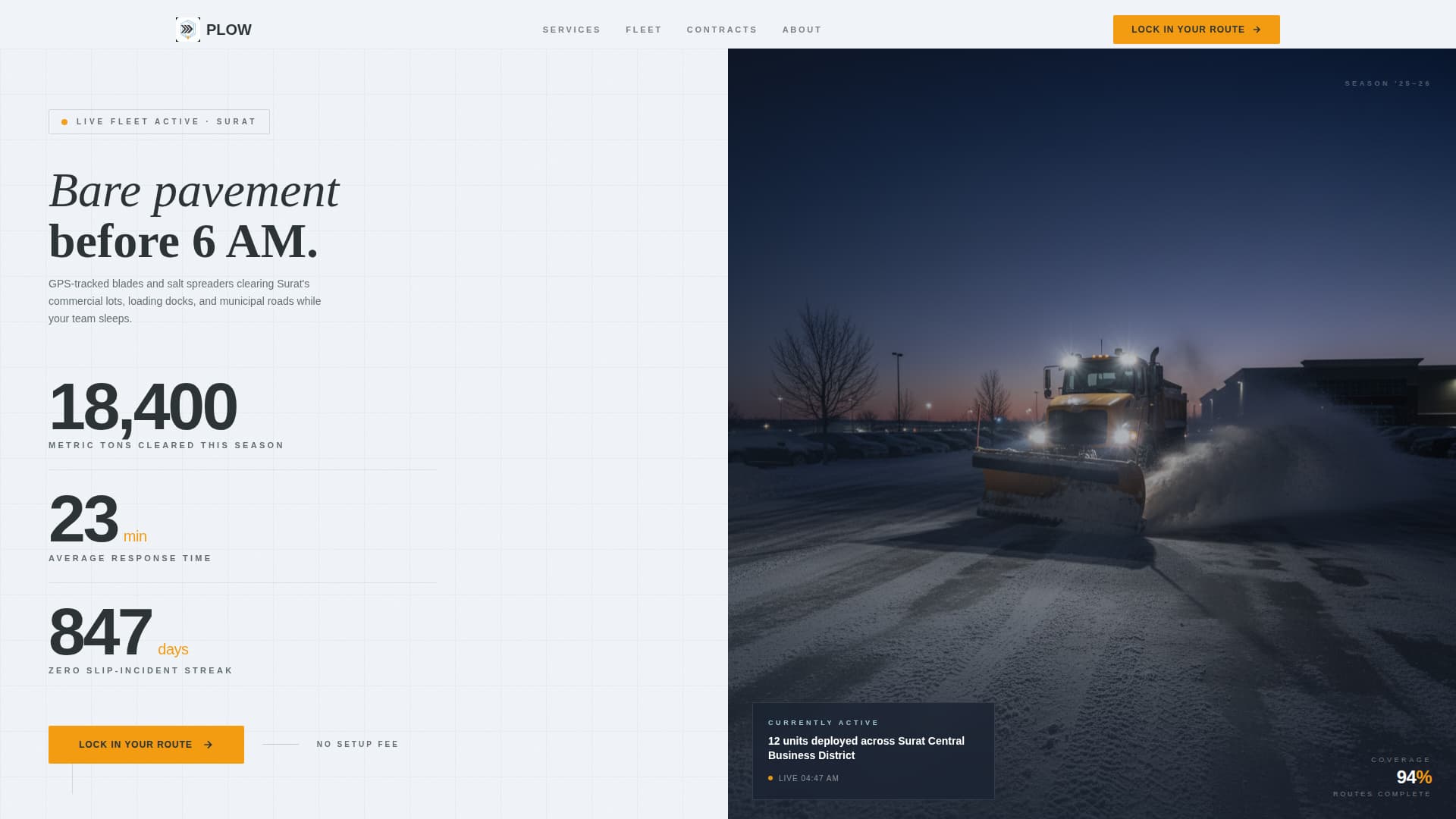 Plow - Precision Snowremoval Landing Page Template