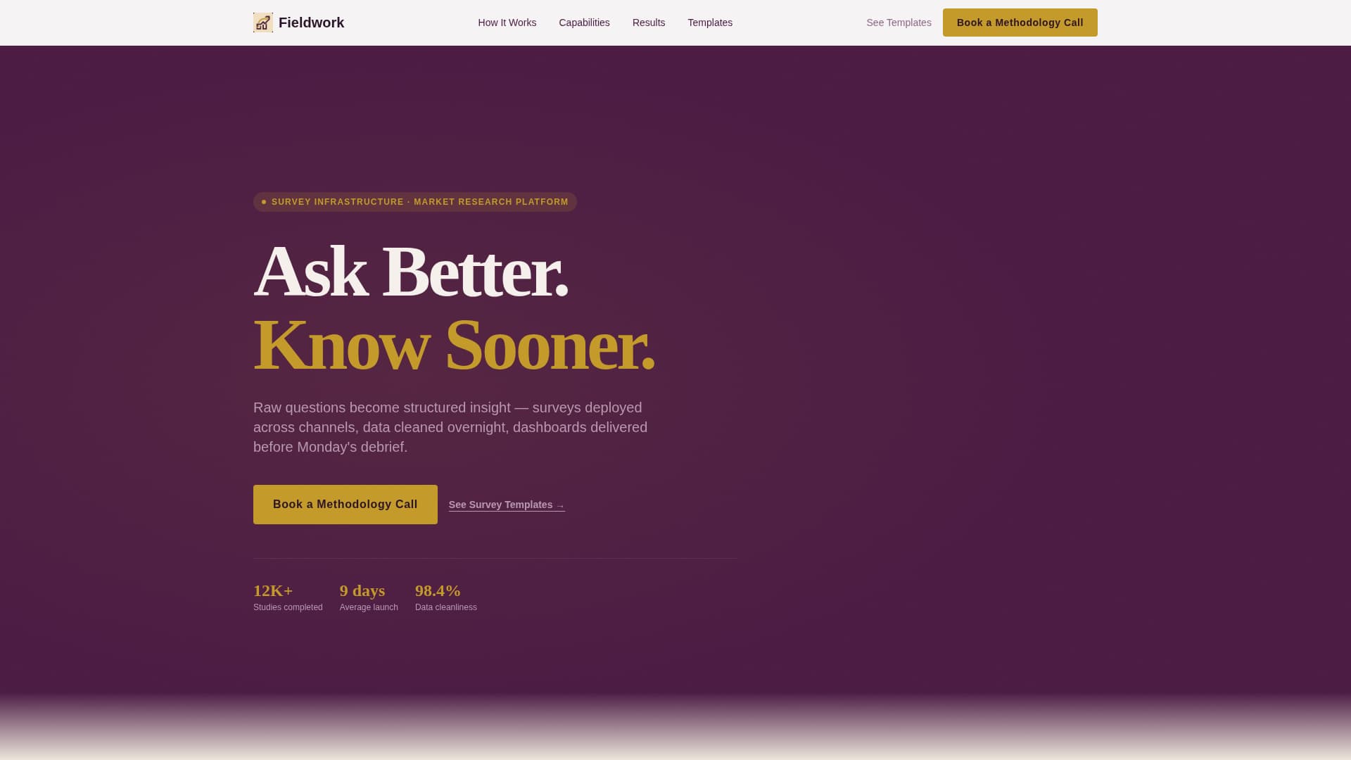 Fieldwork - Decisive Research Landing Page Template
