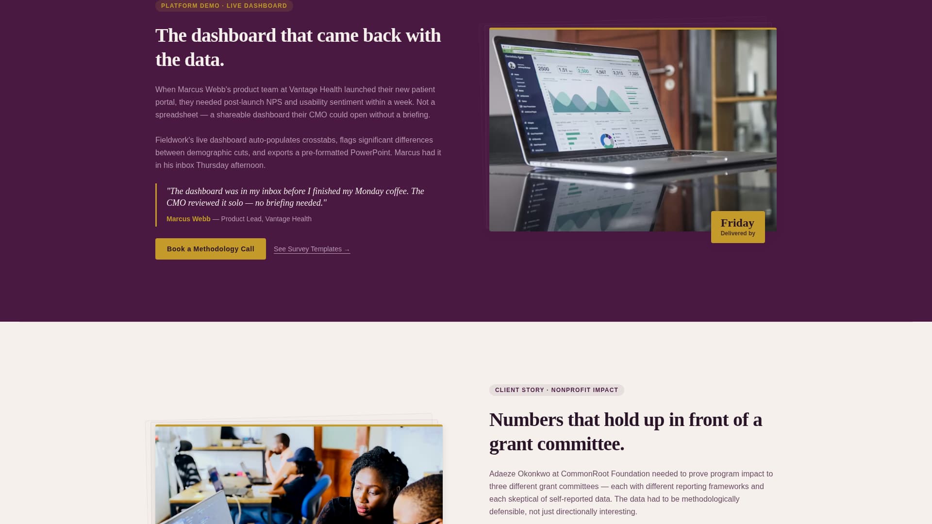 Fieldwork - Decisive Research Landing Page Template