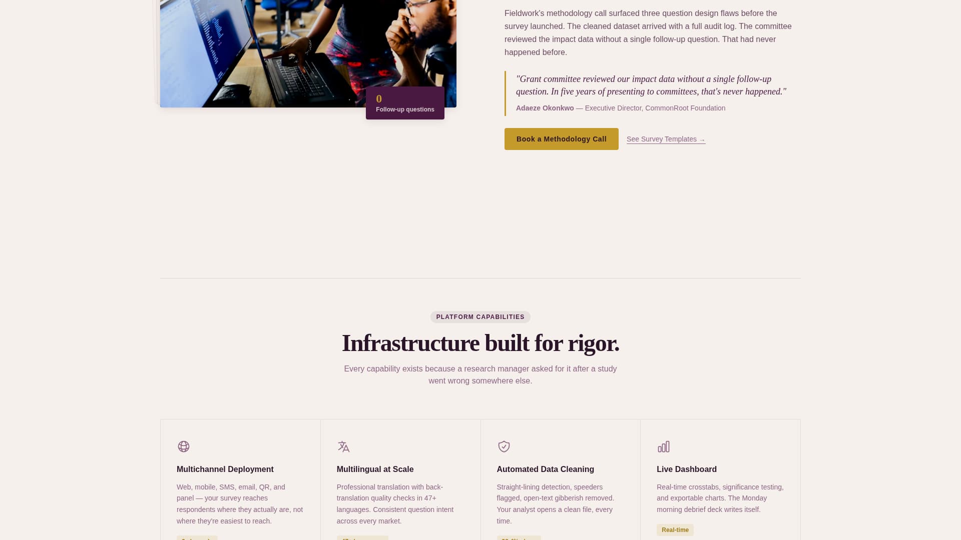 Fieldwork - Decisive Research Landing Page Template