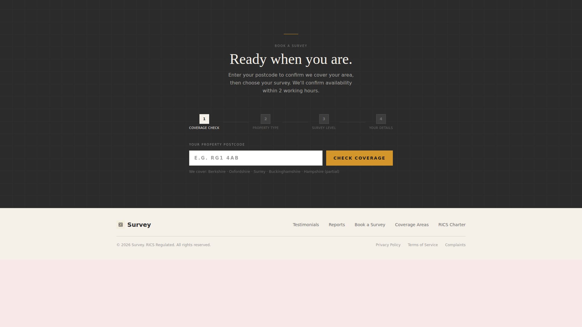 Survey - Authoritative Surveyor Landing Page Template