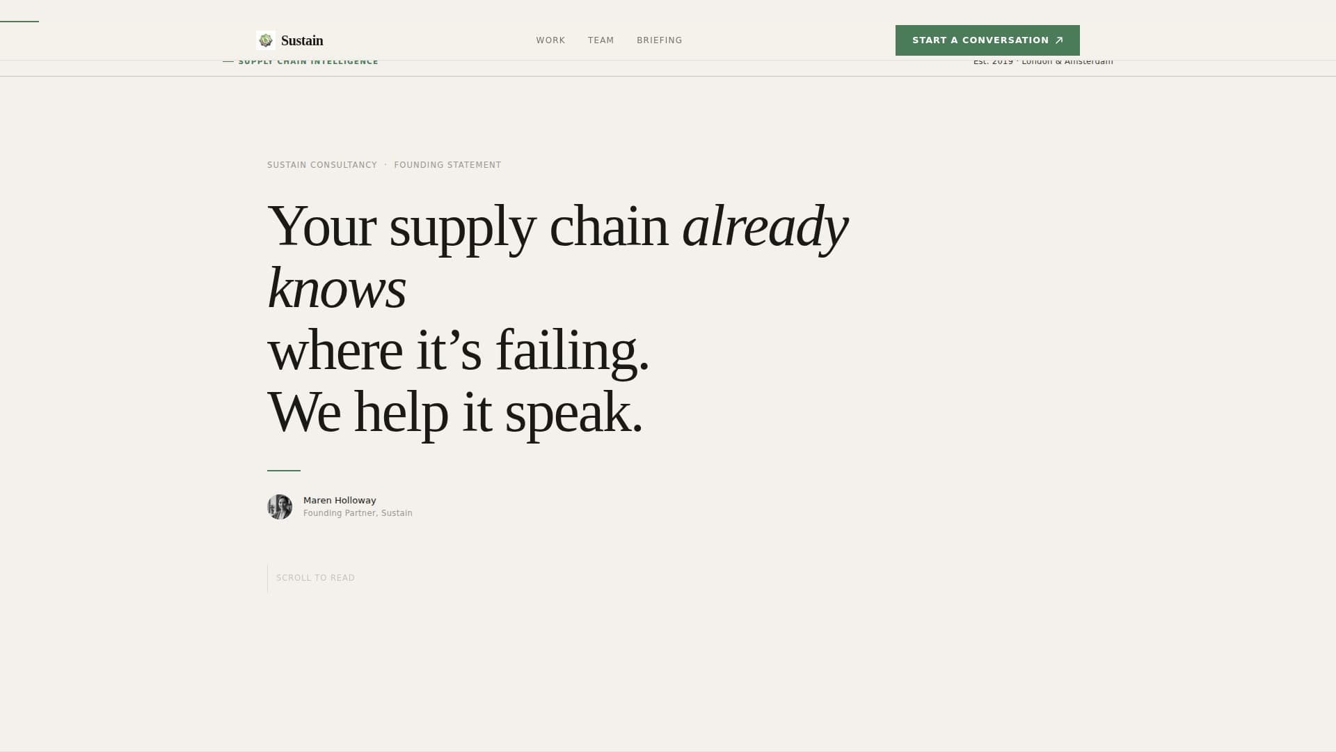 Sustain - Editorial Supplychain Landing Page Template
