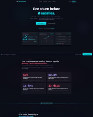 Churncommand - Predictive Customer Success Landing Page Template