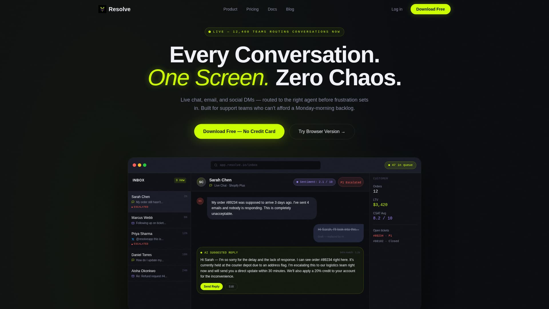 Resolve - Unified Support Landing Page Template